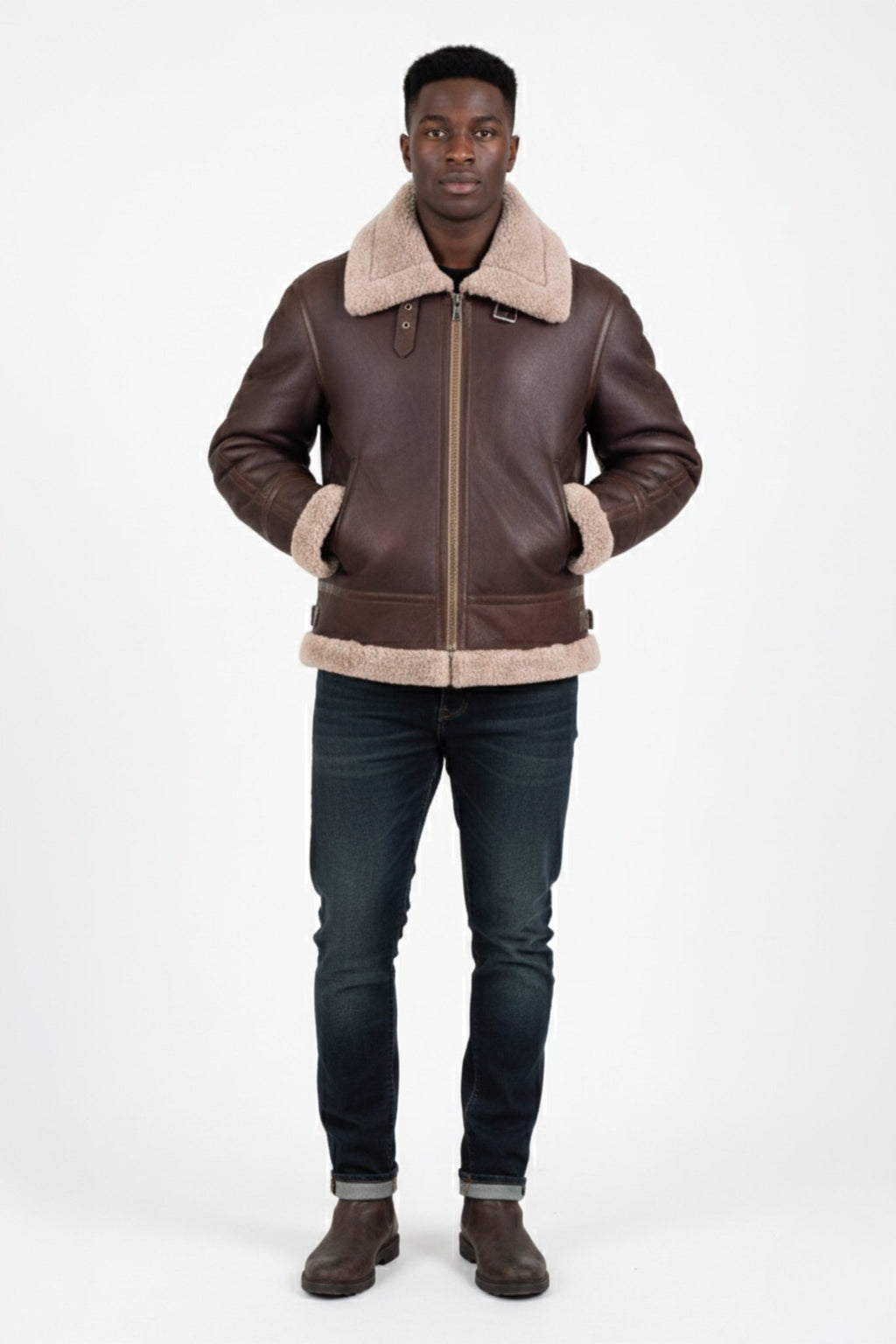 Sierra Ridge Shearling Aviator – Mocha Brown Edition - BOB FASHIONJACKET