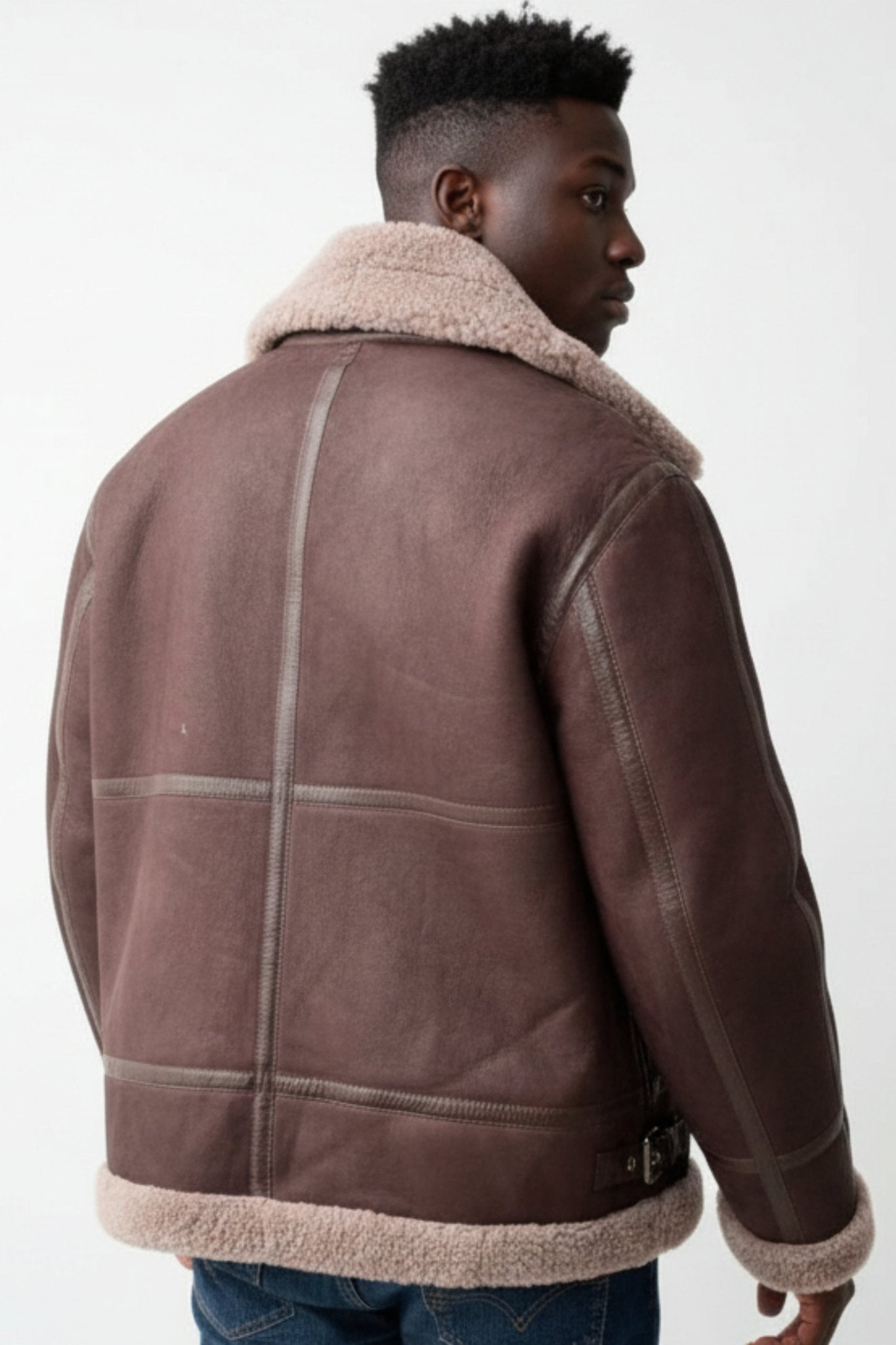 Sierra Ridge Shearling Aviator – Mocha Brown Edition - BOB FASHIONJACKET
