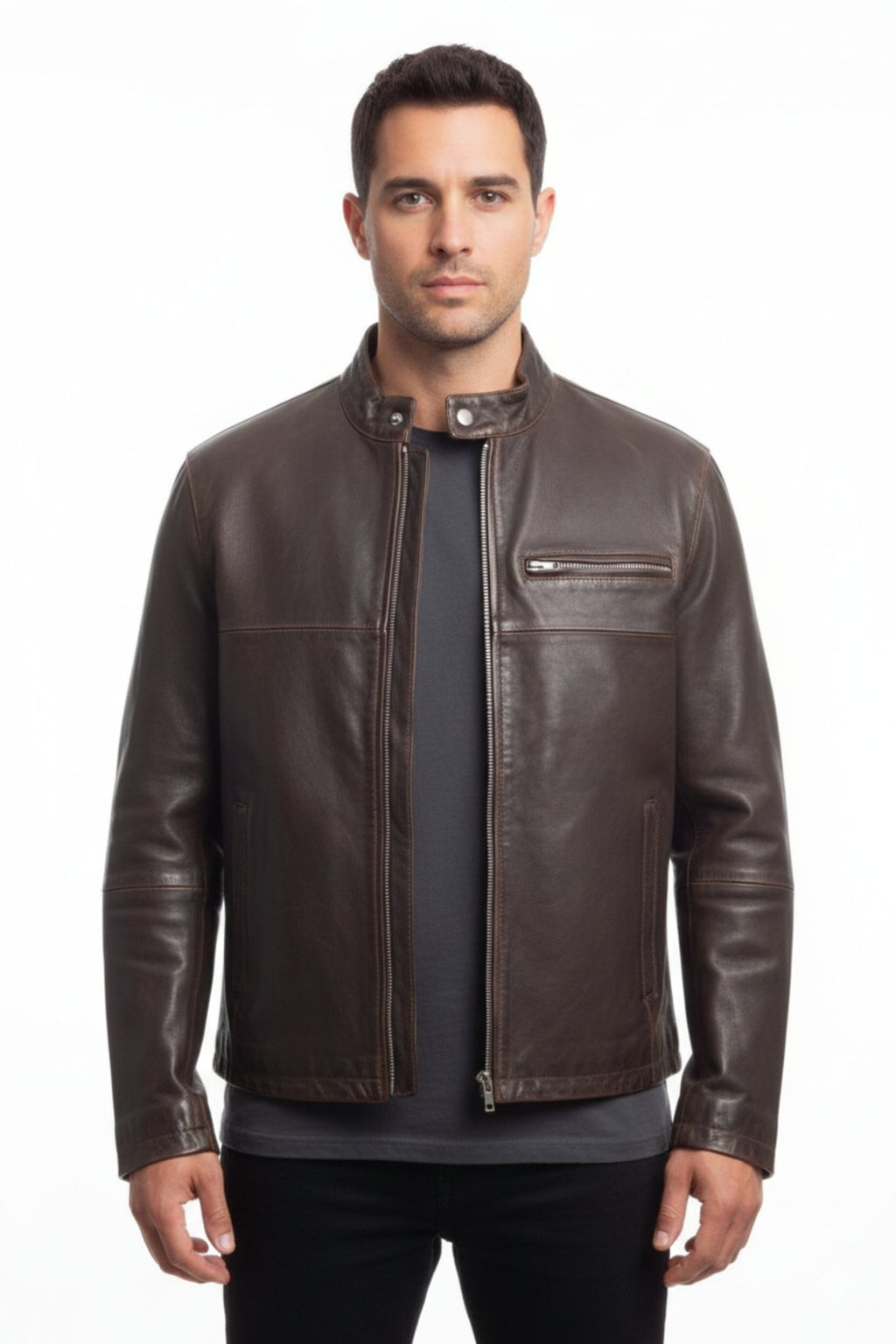 Classic Forge Genuine Leather Jacket - BOB FASHIONJACKET