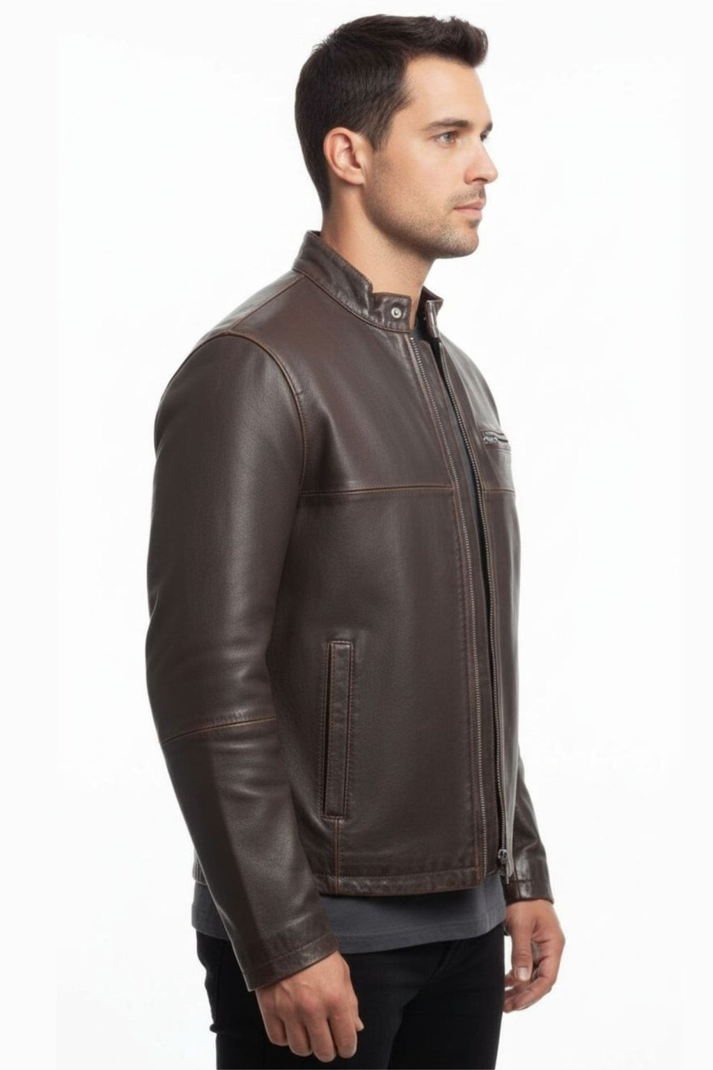 Classic Forge Genuine Leather Jacket - BOB FASHIONJACKET