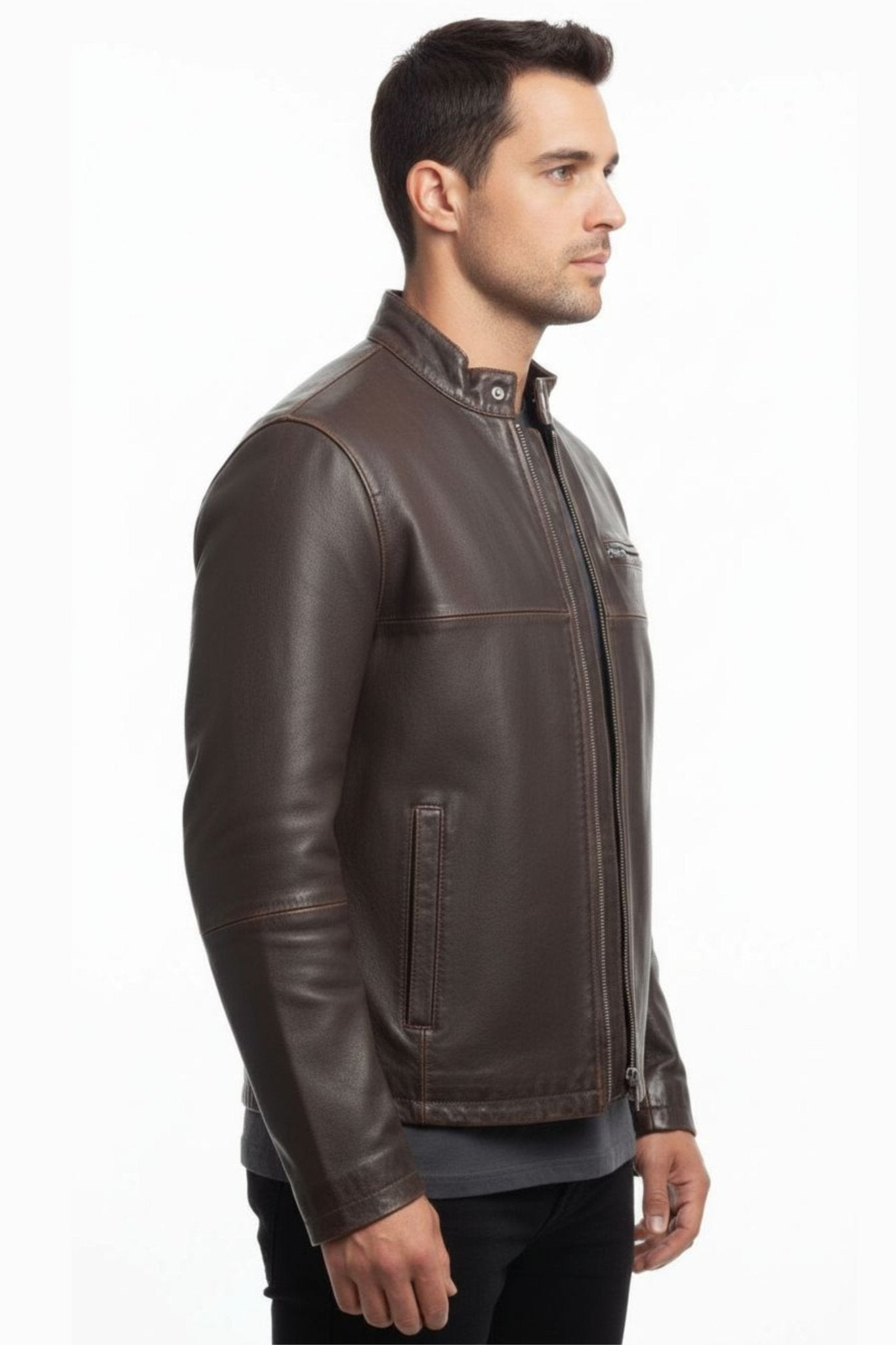 Classic Forge Genuine Leather Jacket - BOB FASHIONJACKET