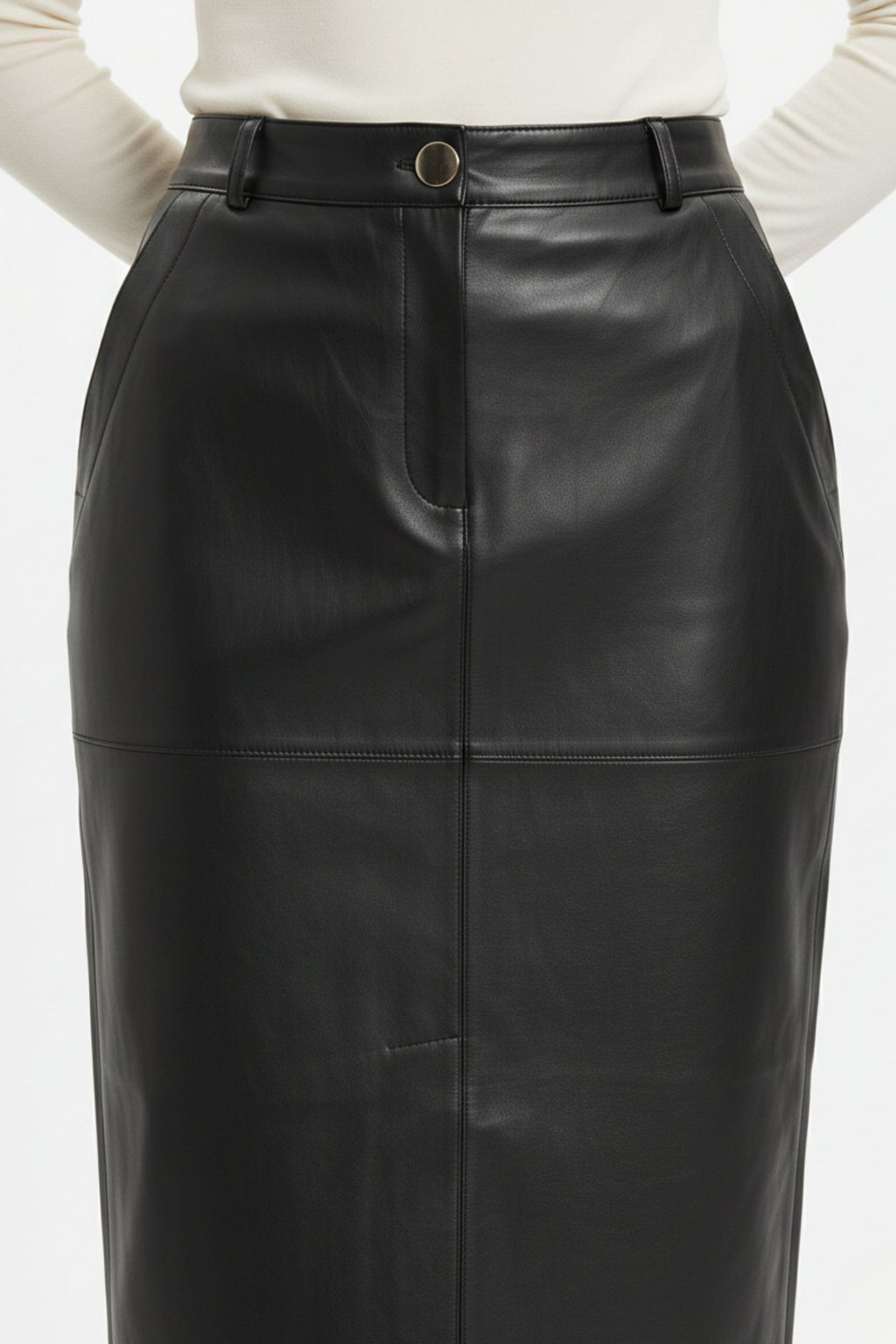 Classic Black Leather Pencil Skirt - BOB FASHIONskirt