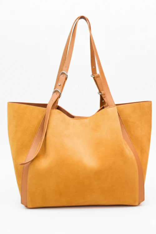 Amber Sun Suede Tote | Genuine Suede Tote