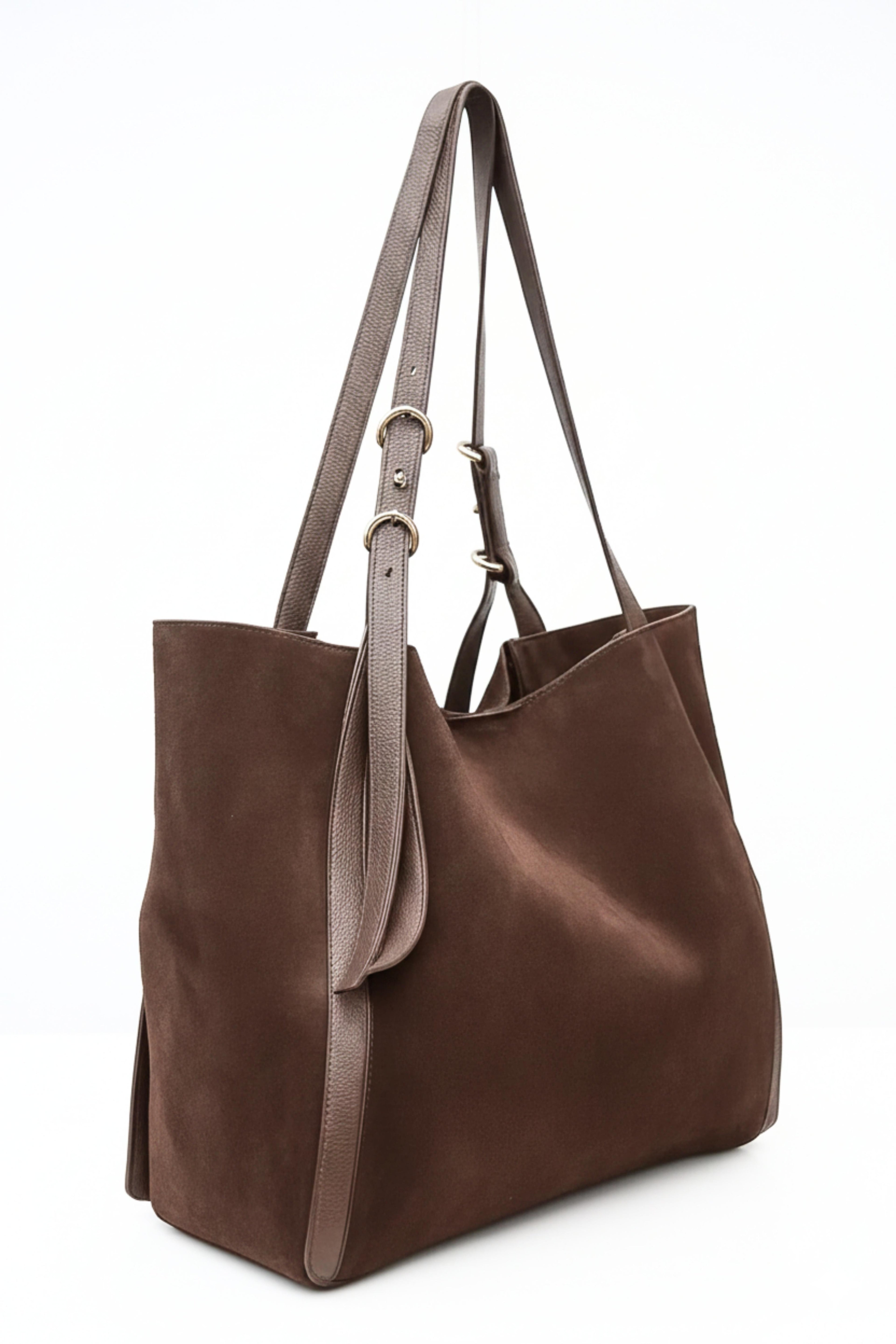 Amber Sun Suede Tote | Genuine Suede Tote