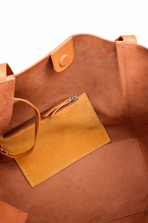 Amber Sun Suede Tote | Genuine Suede Tote