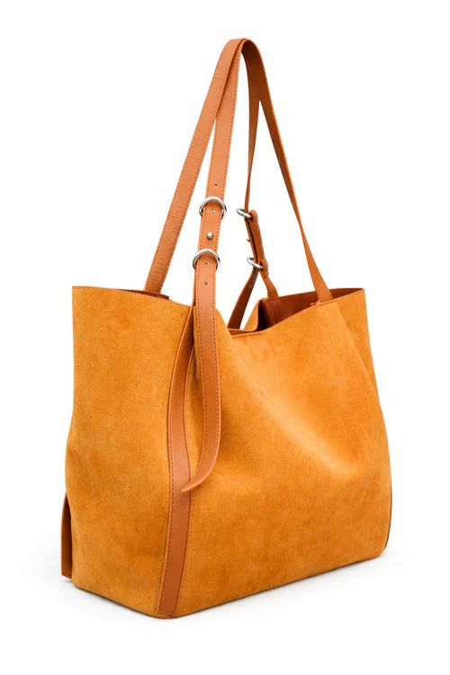 Amber Sun Suede Tote | Genuine Suede Tote