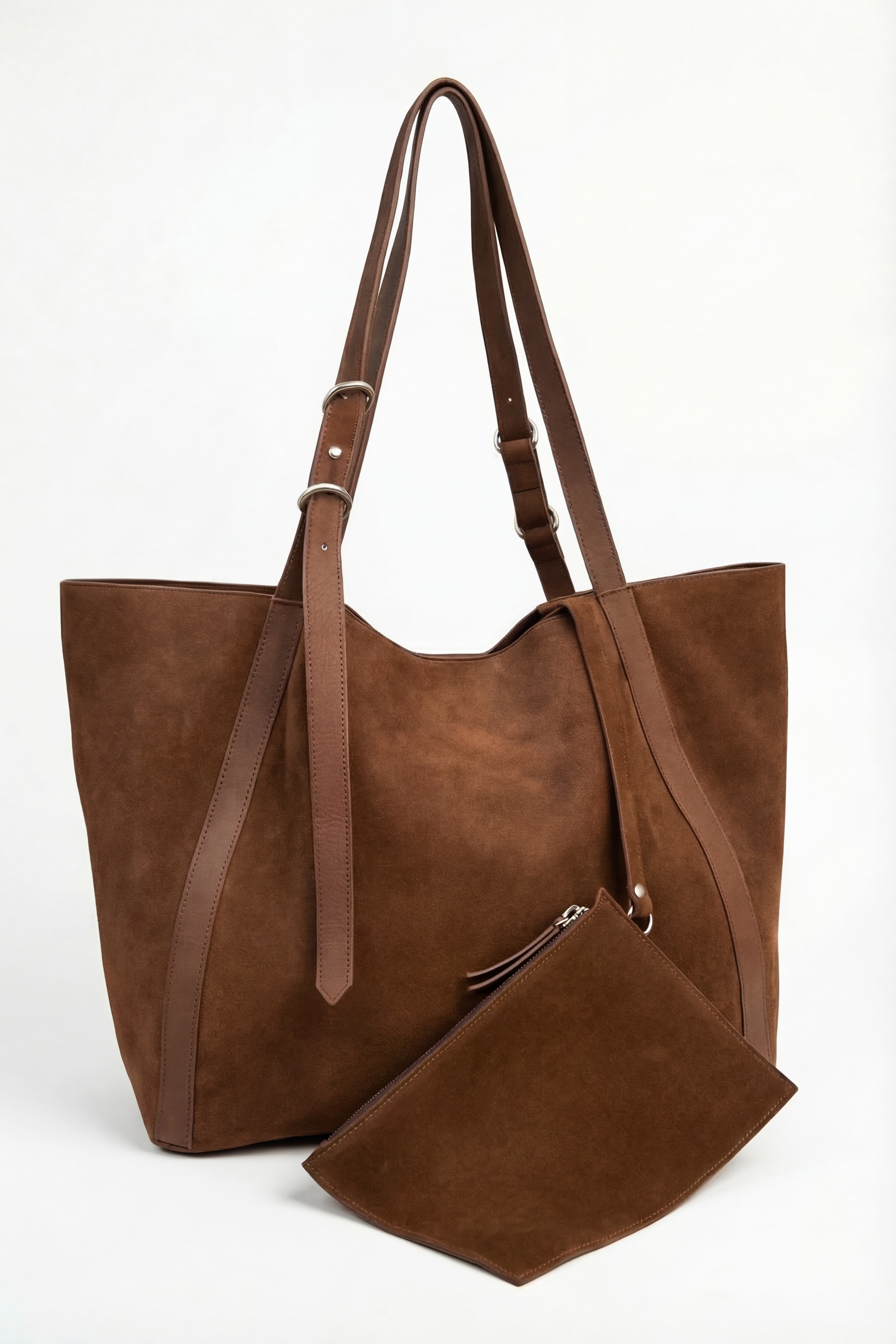 Amber Sun Suede Tote | Genuine Suede Tote