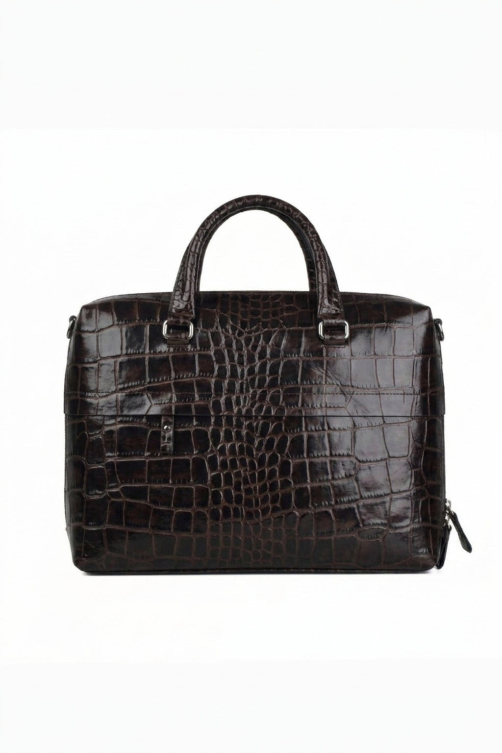 Executive Croco Embossed Leather Laptop Bag