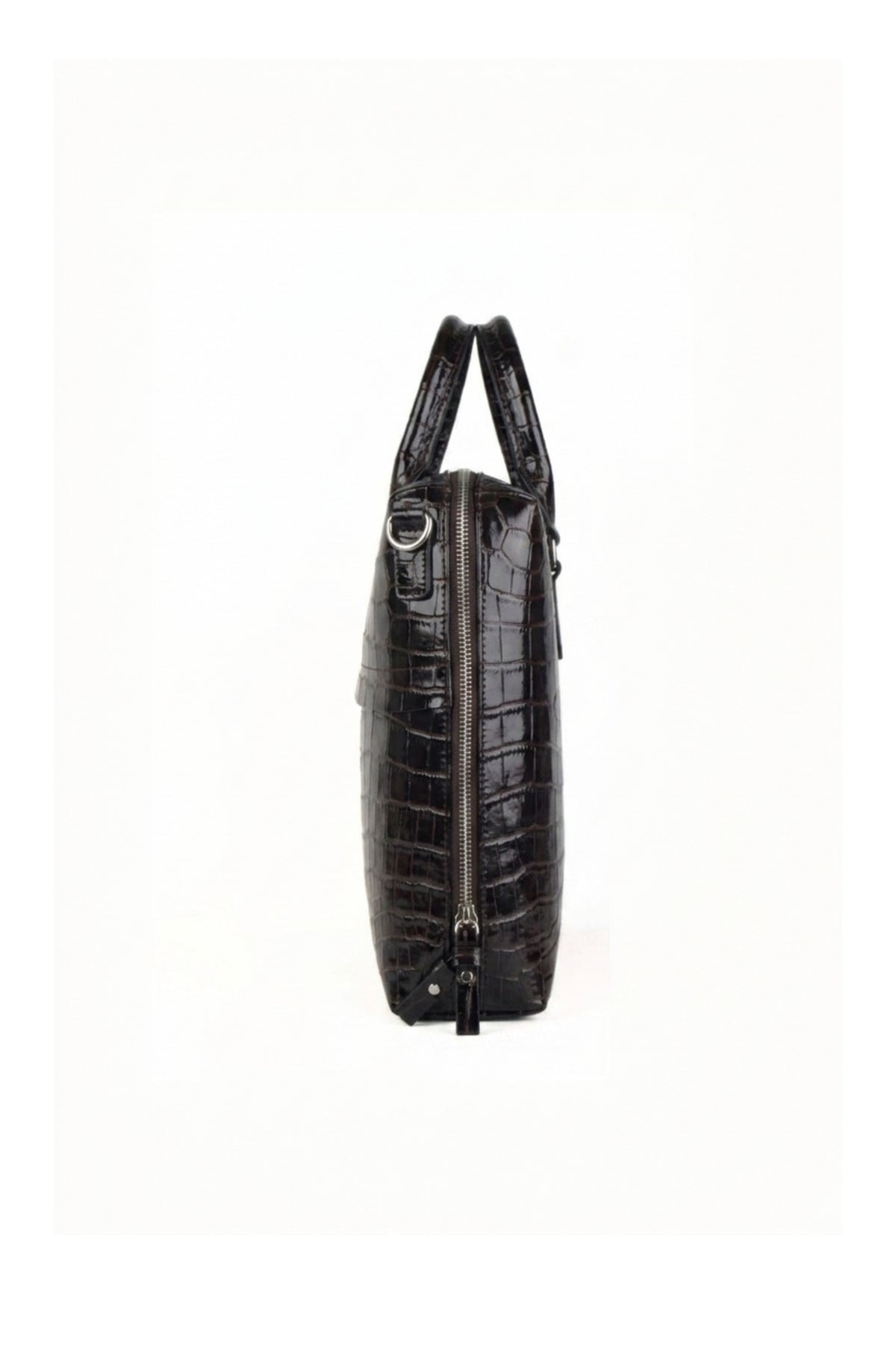 Executive Croco Embossed Leather Laptop Bag