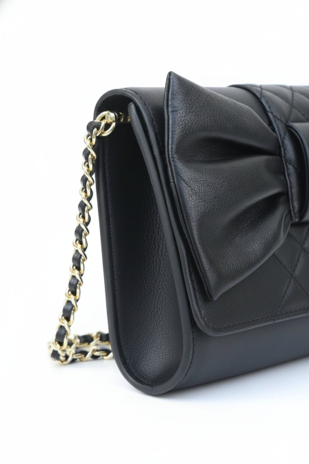 Noir Bow Luxe Chain Bag - BOB FASHION
