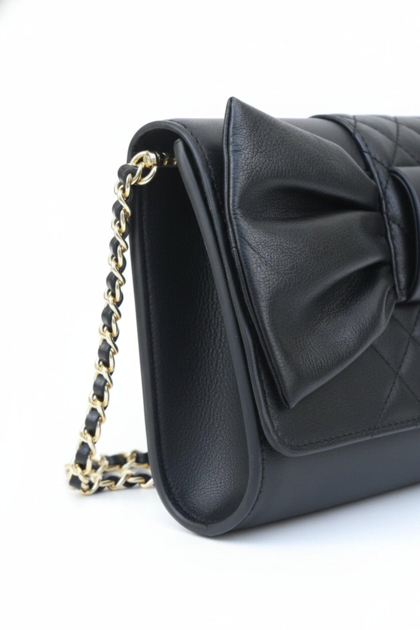 Noir Bow Luxe Chain Bag - BOB FASHION