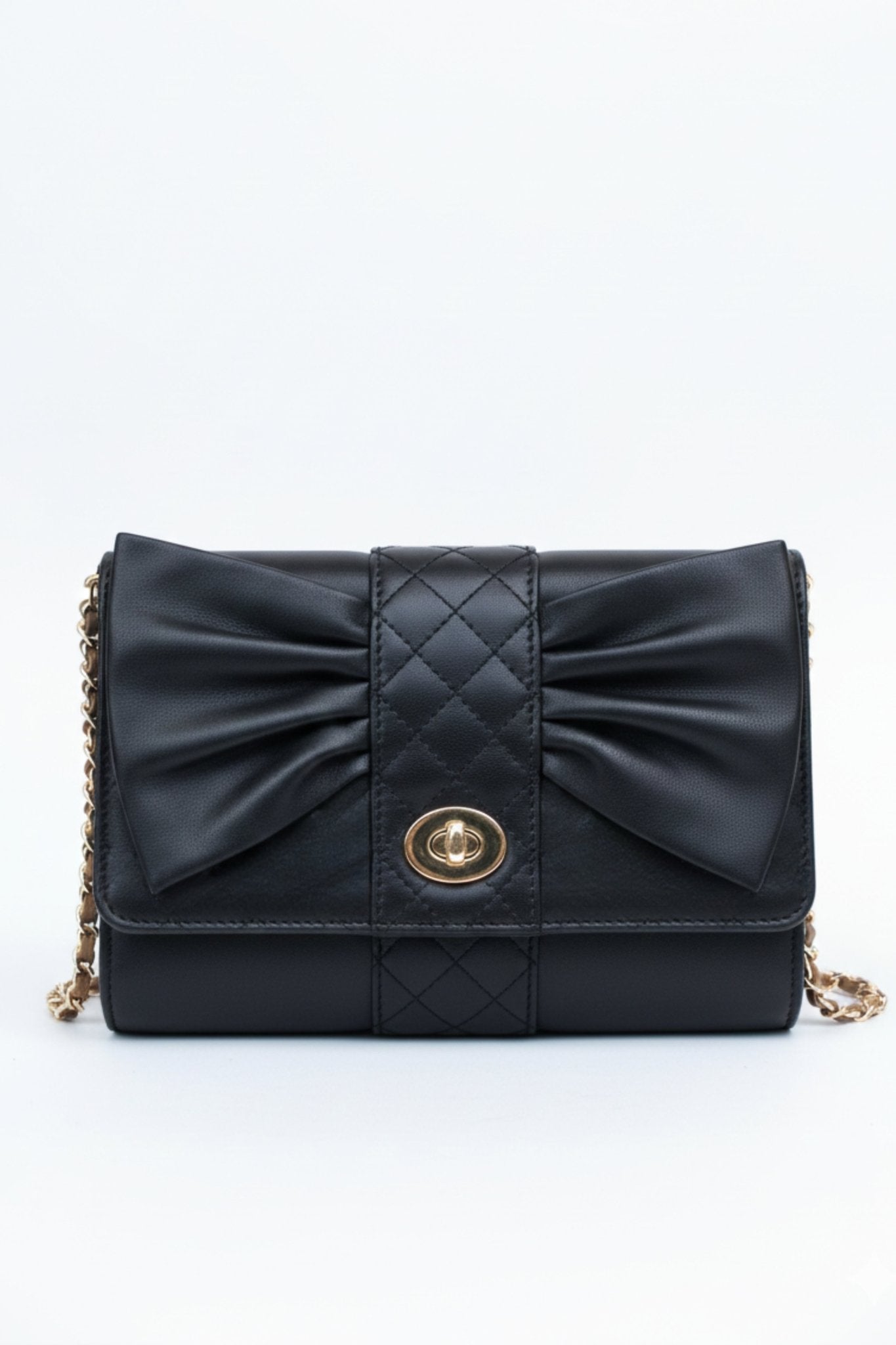 Noir Bow Luxe Chain Bag - BOB FASHION