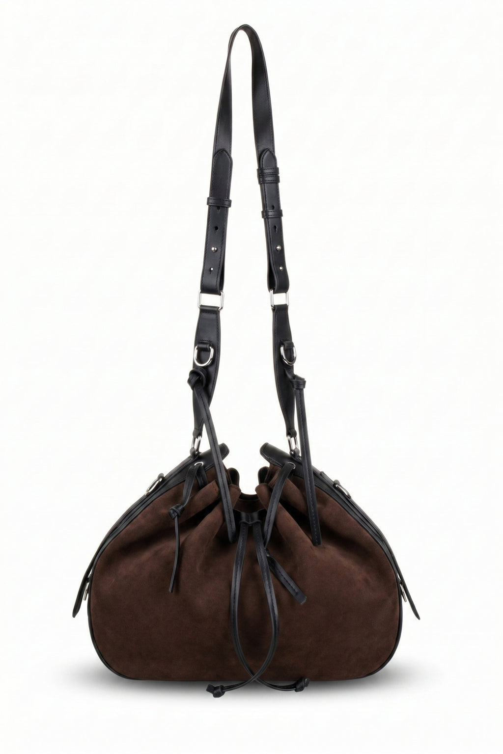 Terra Drawstring Shoulder Bag - Dark Brown