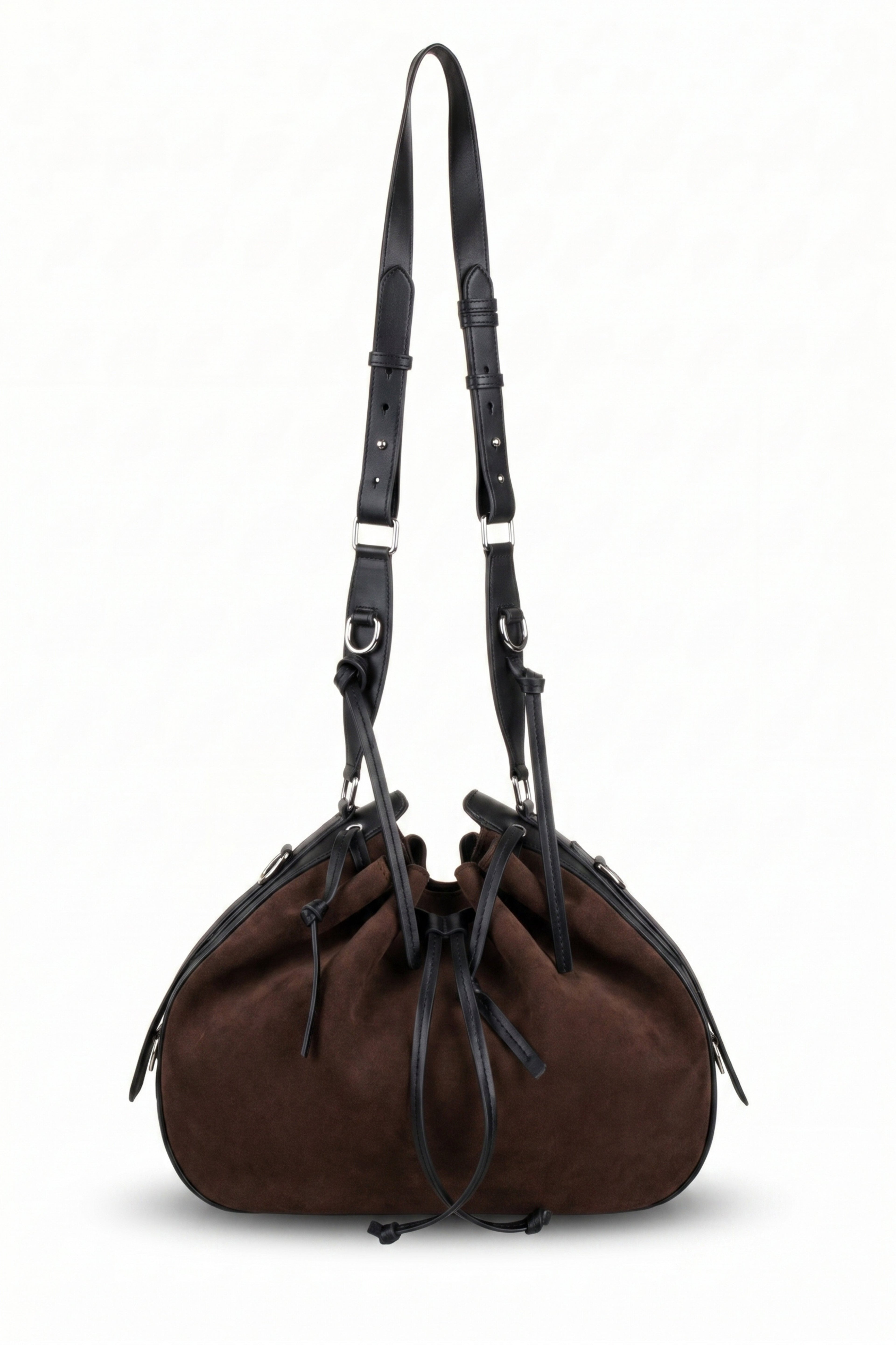 Terra Drawstring Shoulder Bag - Dark Brown