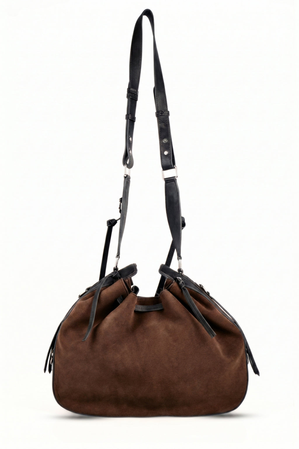 Terra Drawstring Shoulder Bag - Dark Brown