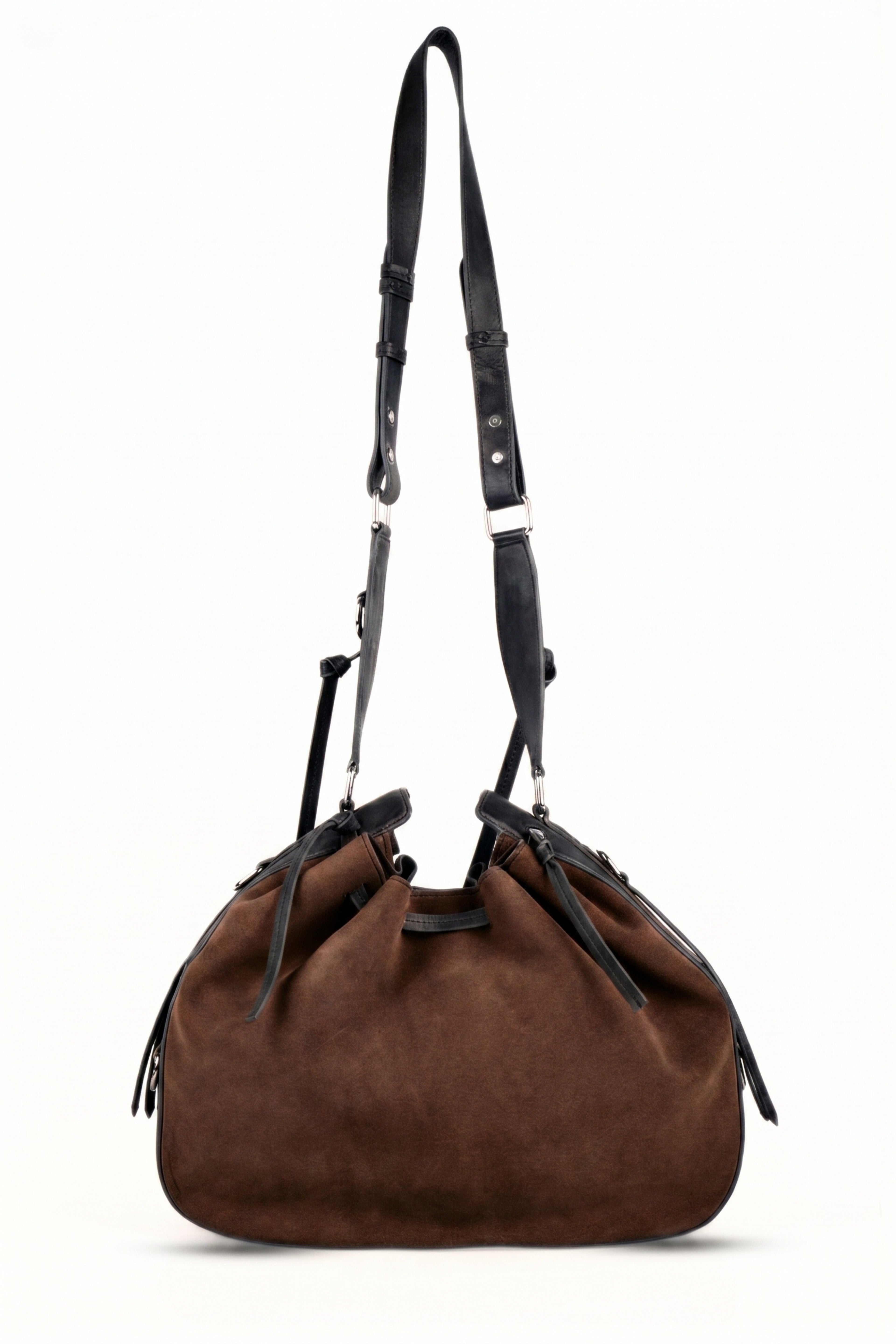 Terra Drawstring Shoulder Bag - Dark Brown