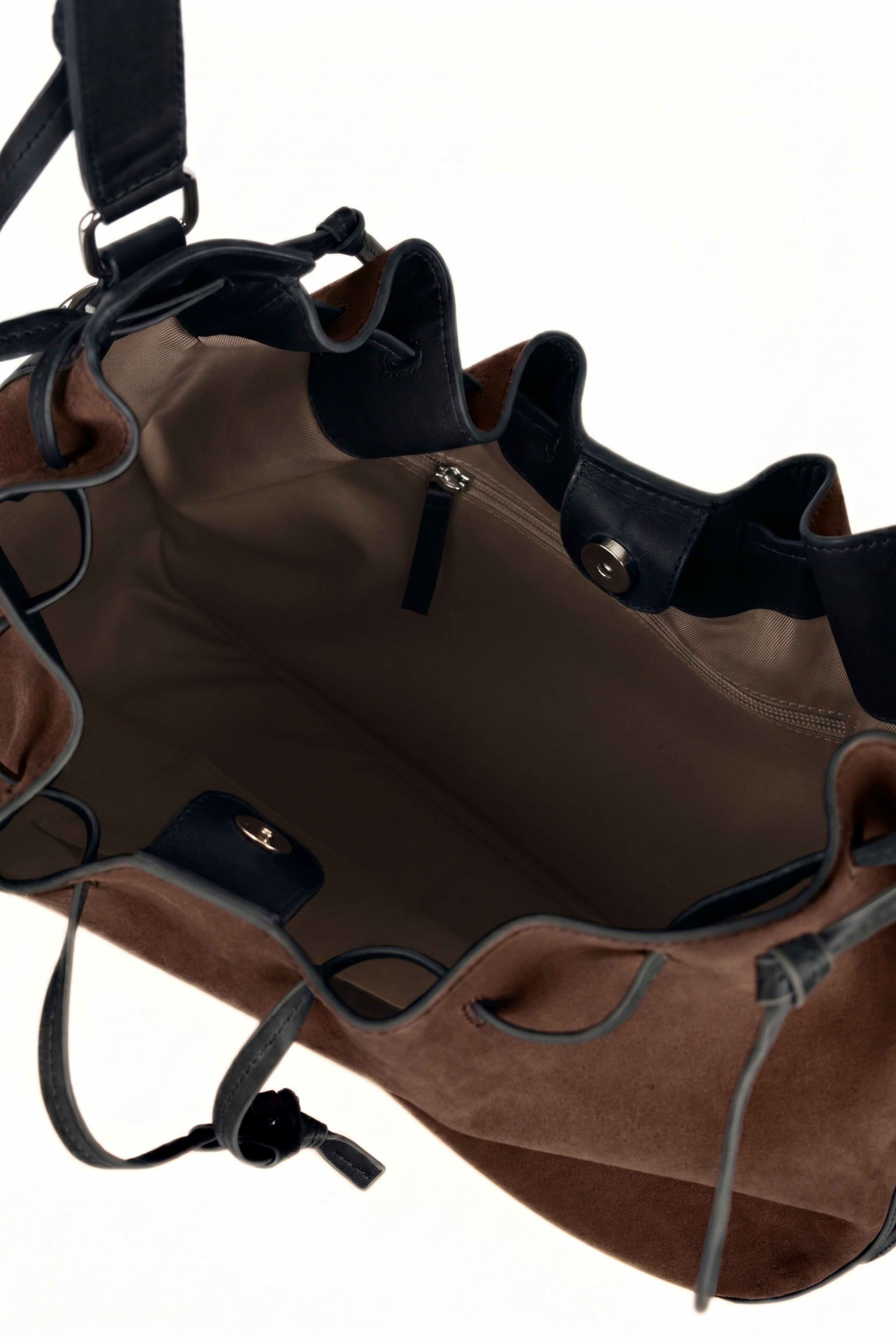 Terra Drawstring Shoulder Bag - Dark Brown