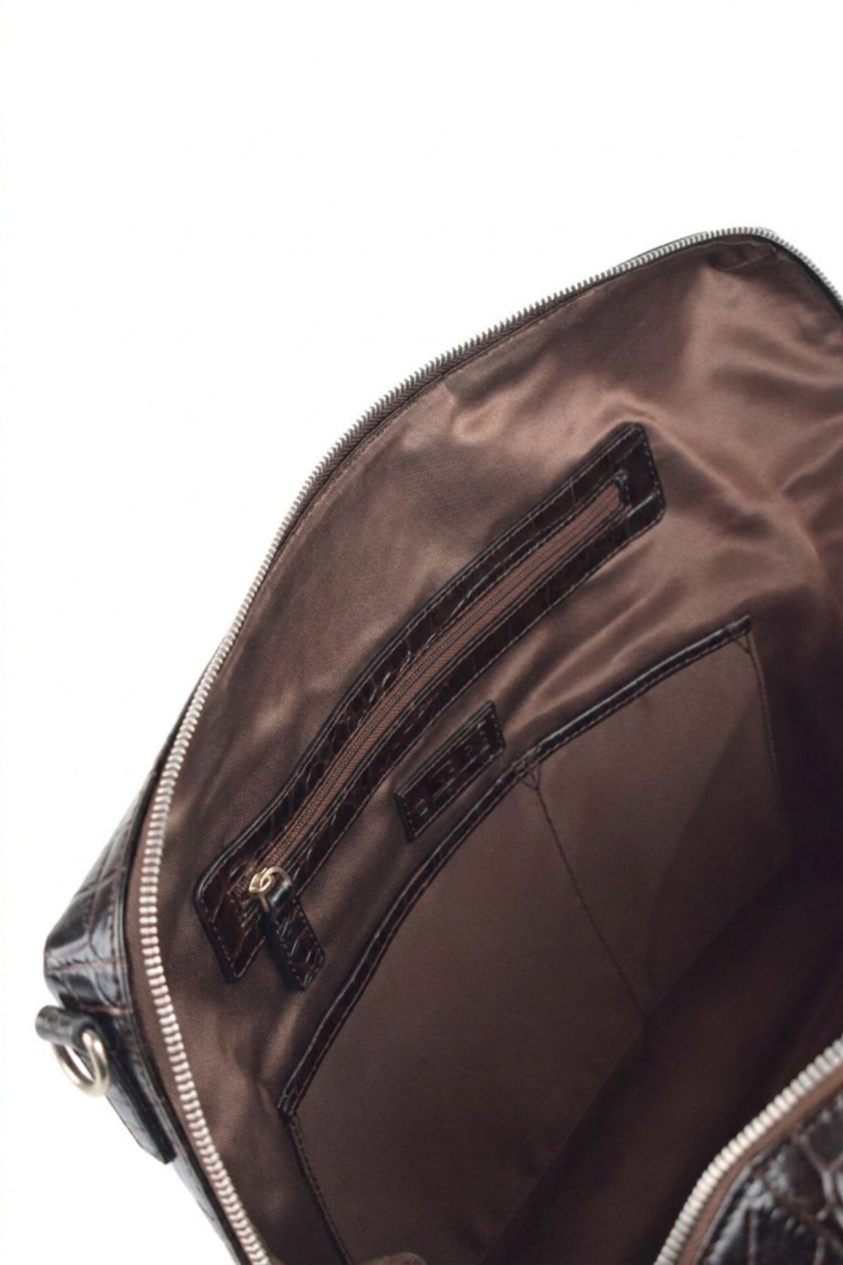 Executive Croco Embossed Leather Laptop Bag