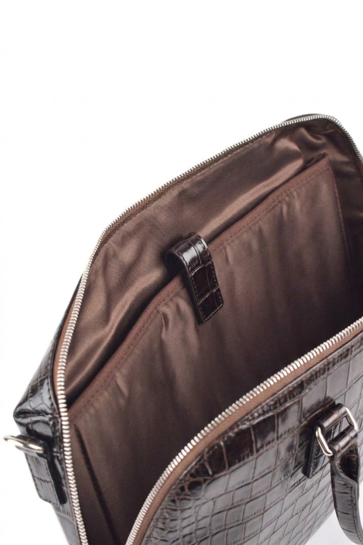 Executive Croco Embossed Leather Laptop Bag
