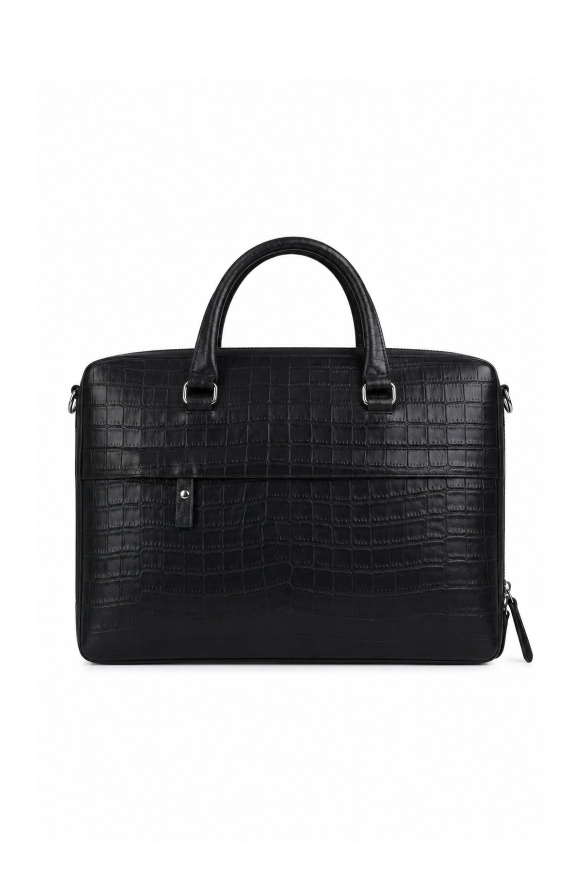 Executive Croco Embossed Leather Laptop Bag