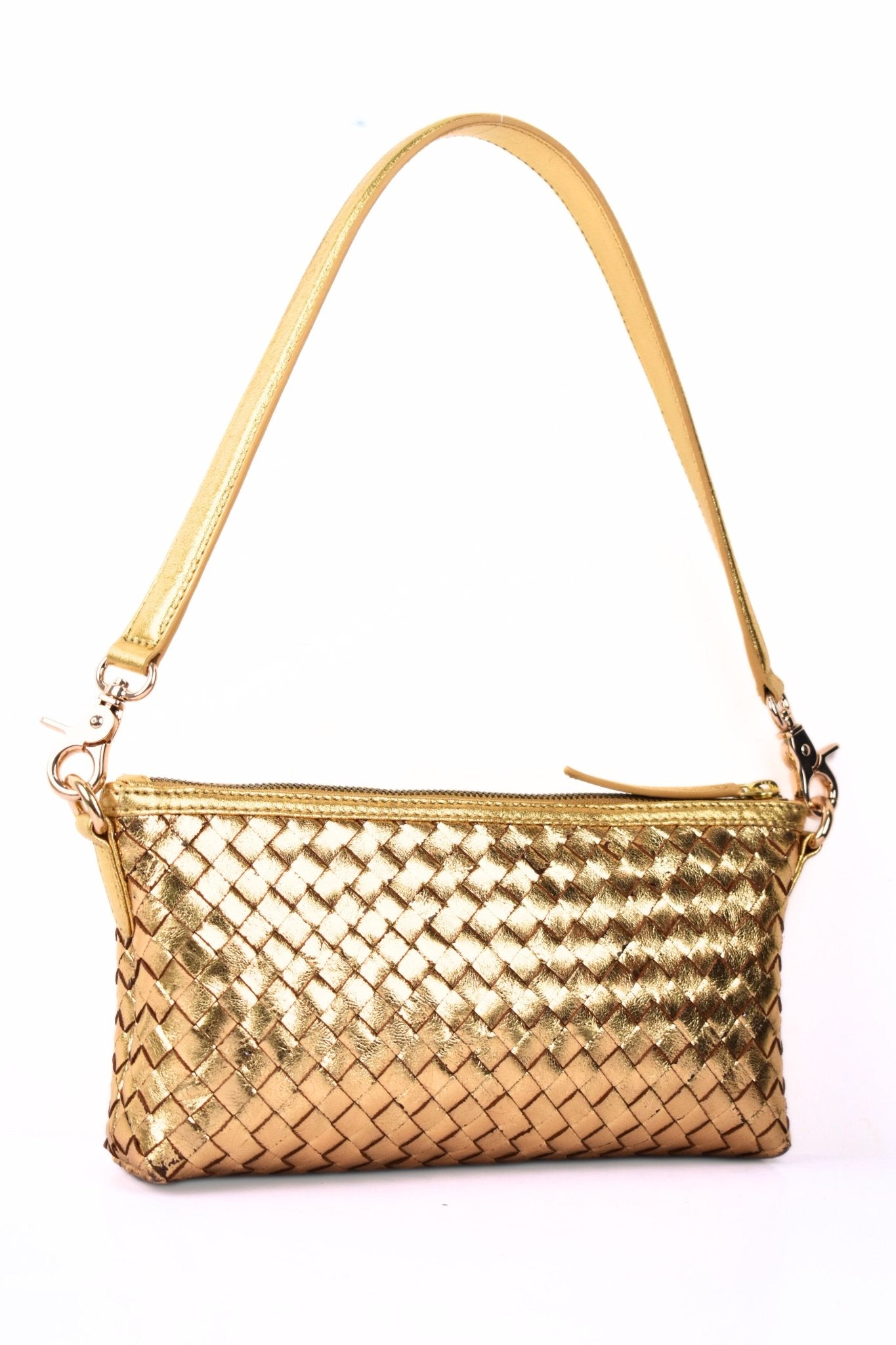 Golden Charm Weave Bag - BOB FASHIONBag