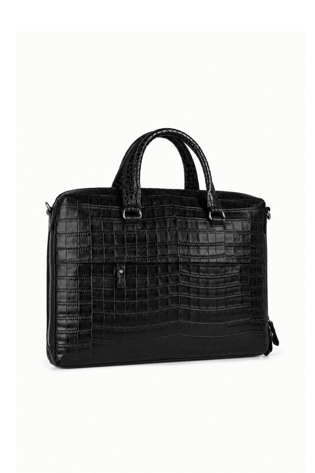 Executive Croco Embossed Leather Laptop Bag