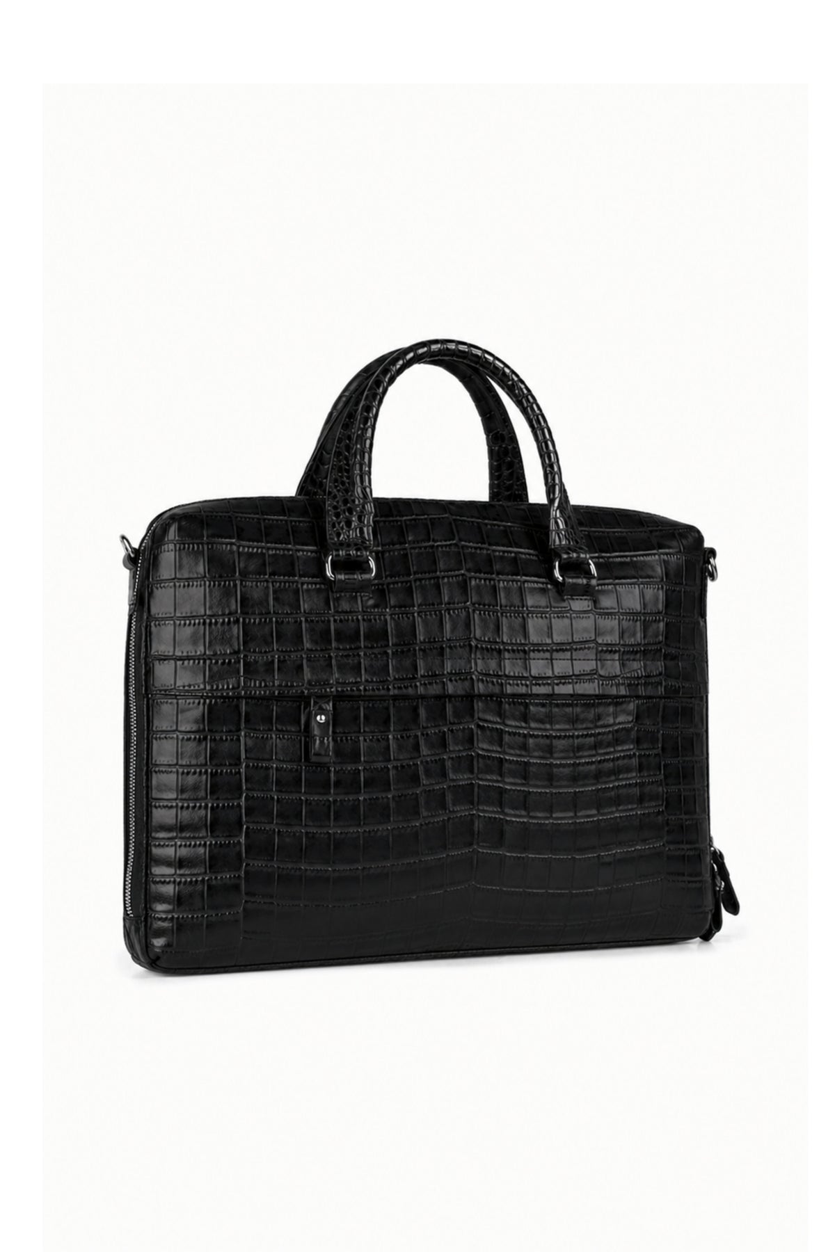 Executive Croco Embossed Leather Laptop Bag