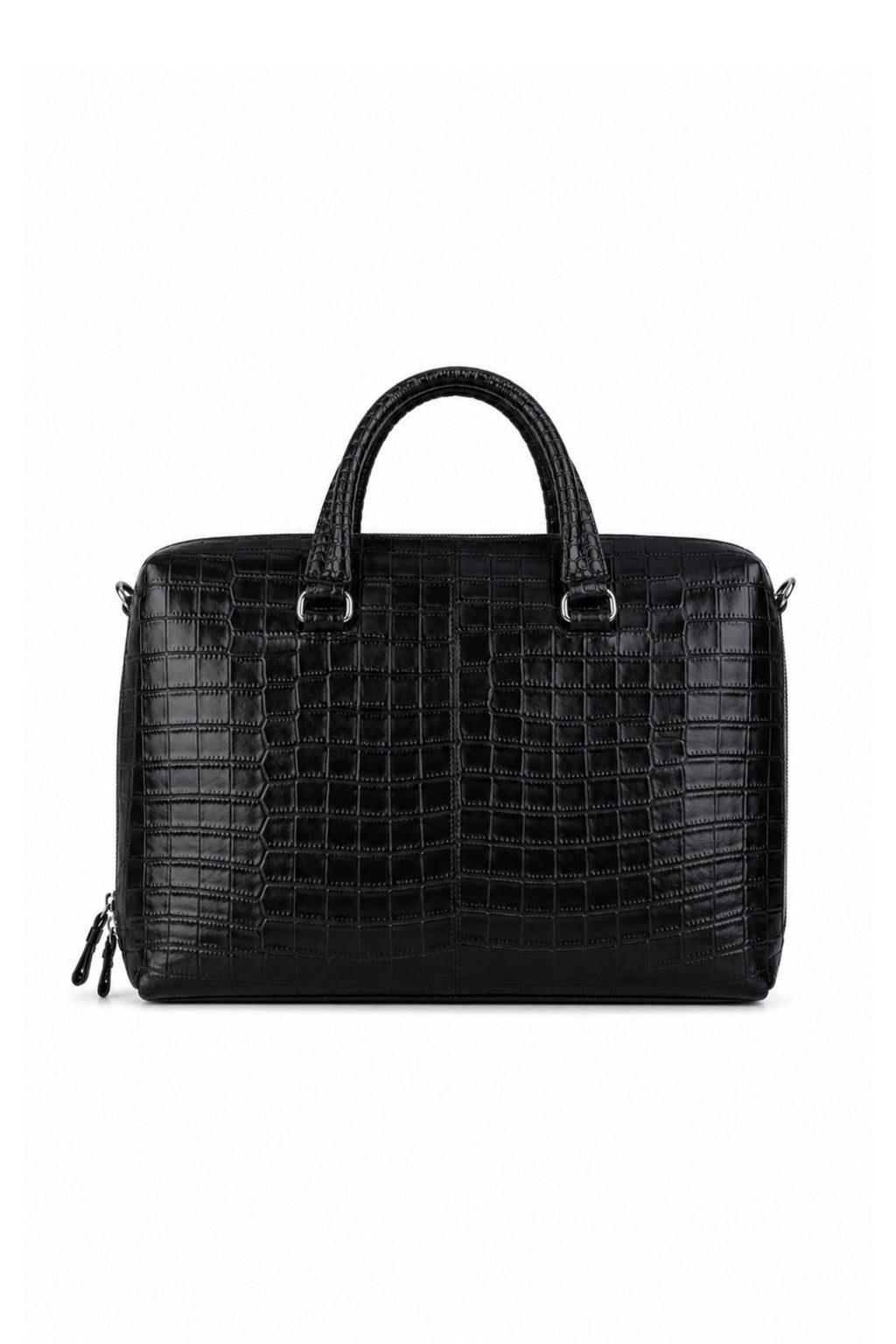 Executive Croco Embossed Leather Laptop Bag