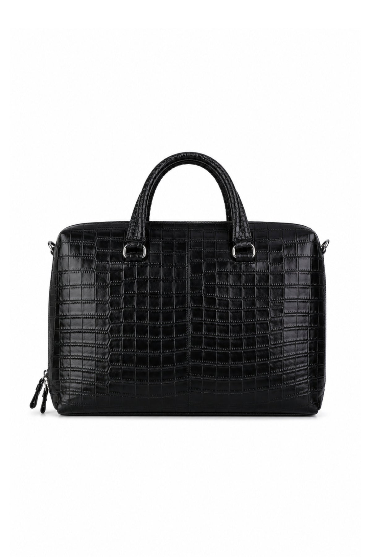 Executive Croco Embossed Leather Laptop Bag