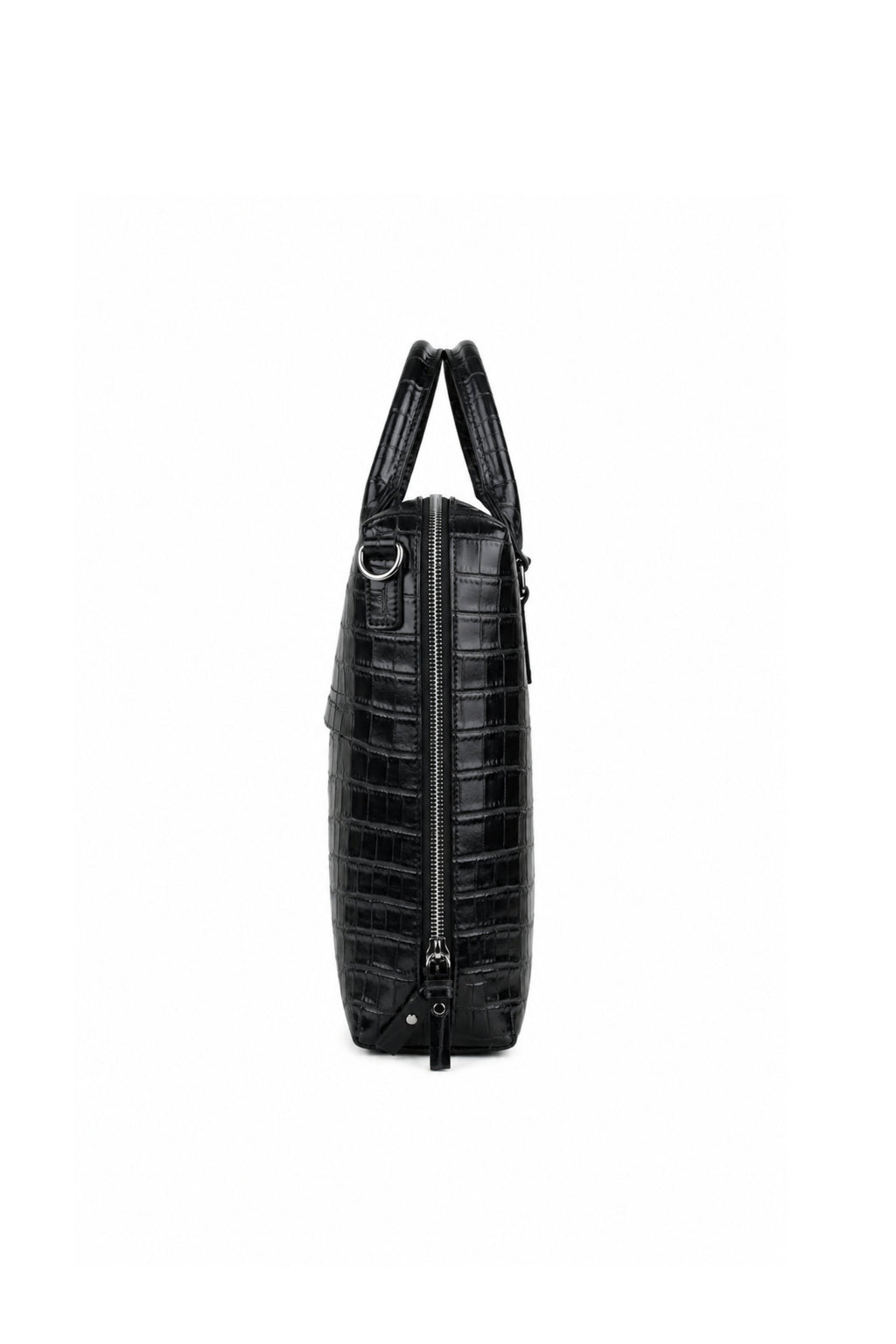 Executive Croco Embossed Leather Laptop Bag