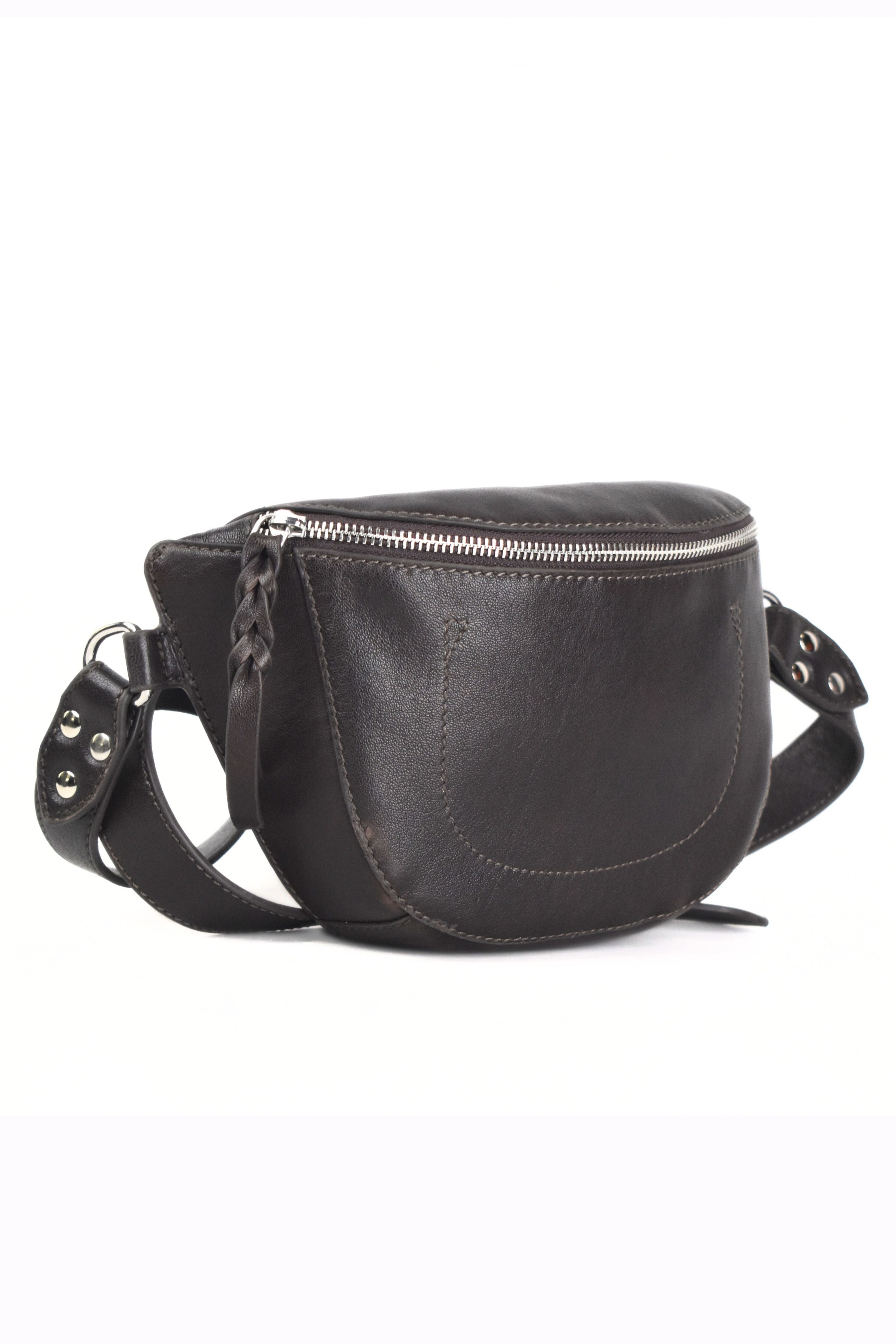 Unisex Noctra Curve Leather Belt Bag
