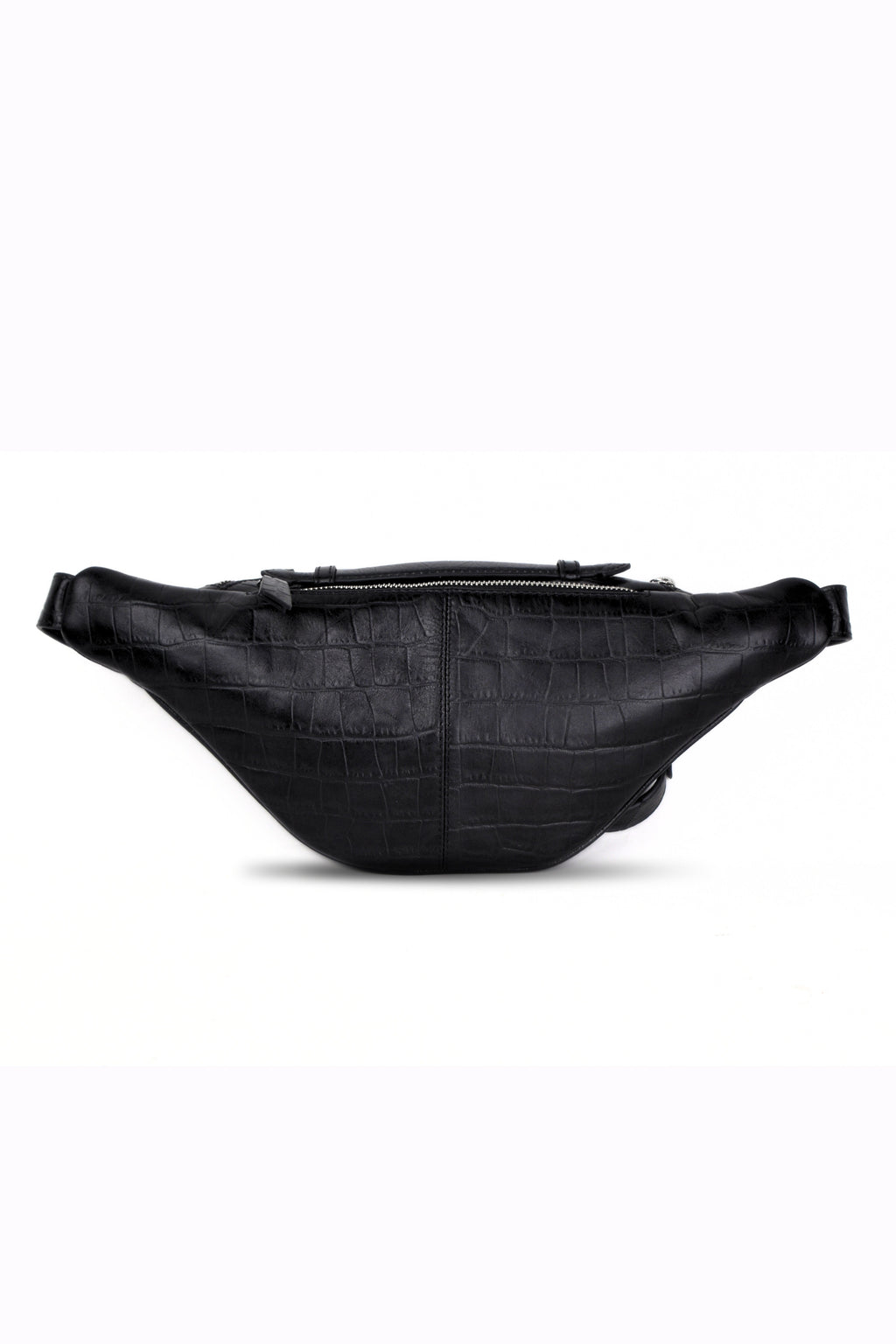 Unisex Noir Croc Fanny Bag