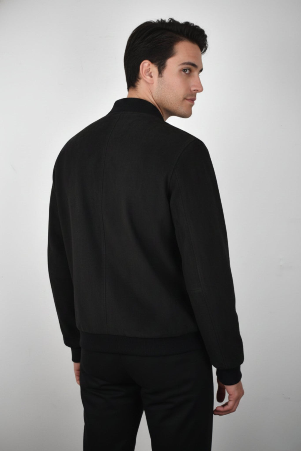 Sienna Regal Leather Bomber - Black - BOB FASHIONJACKET