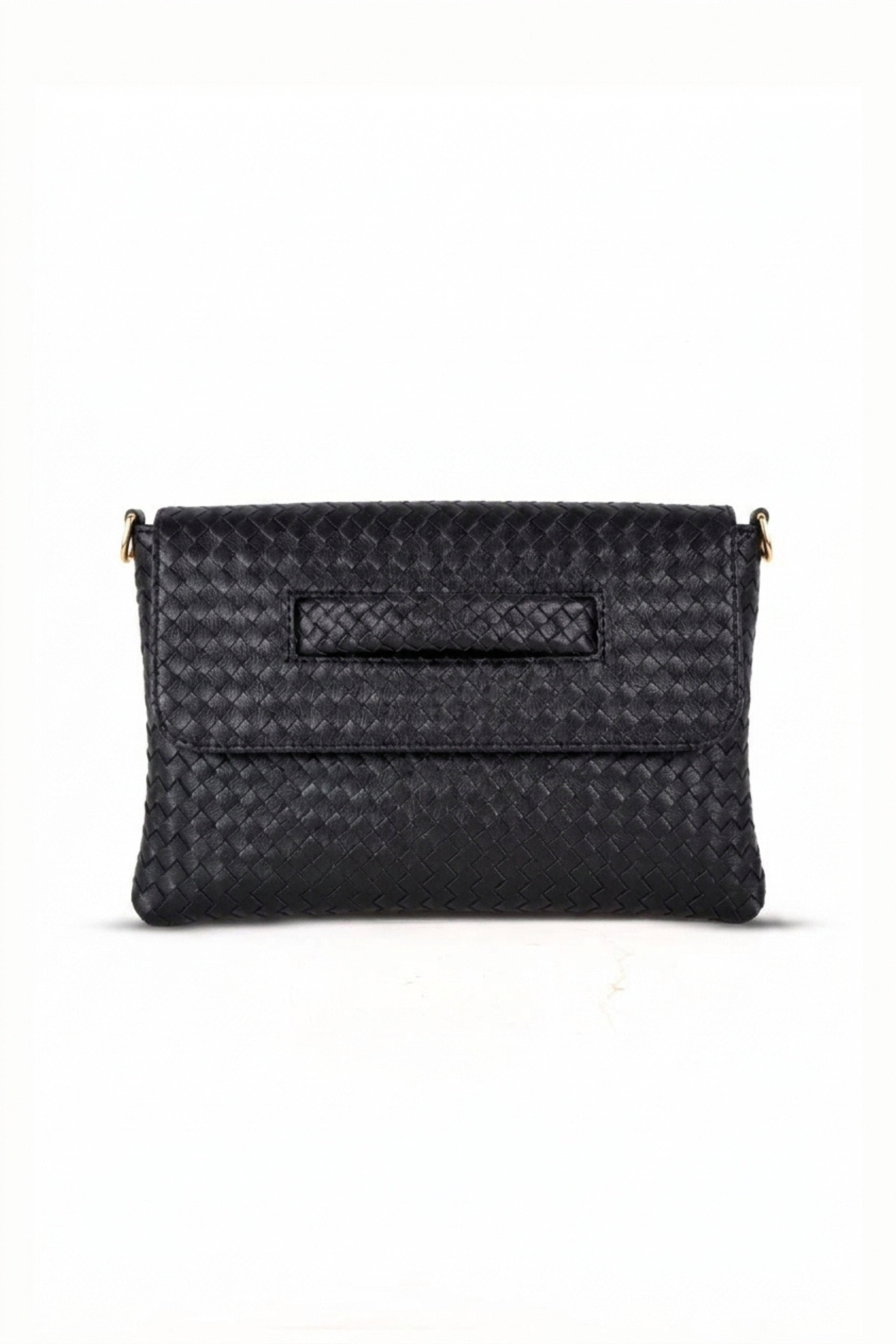 Woven Leather Handheld Crossbody Bag