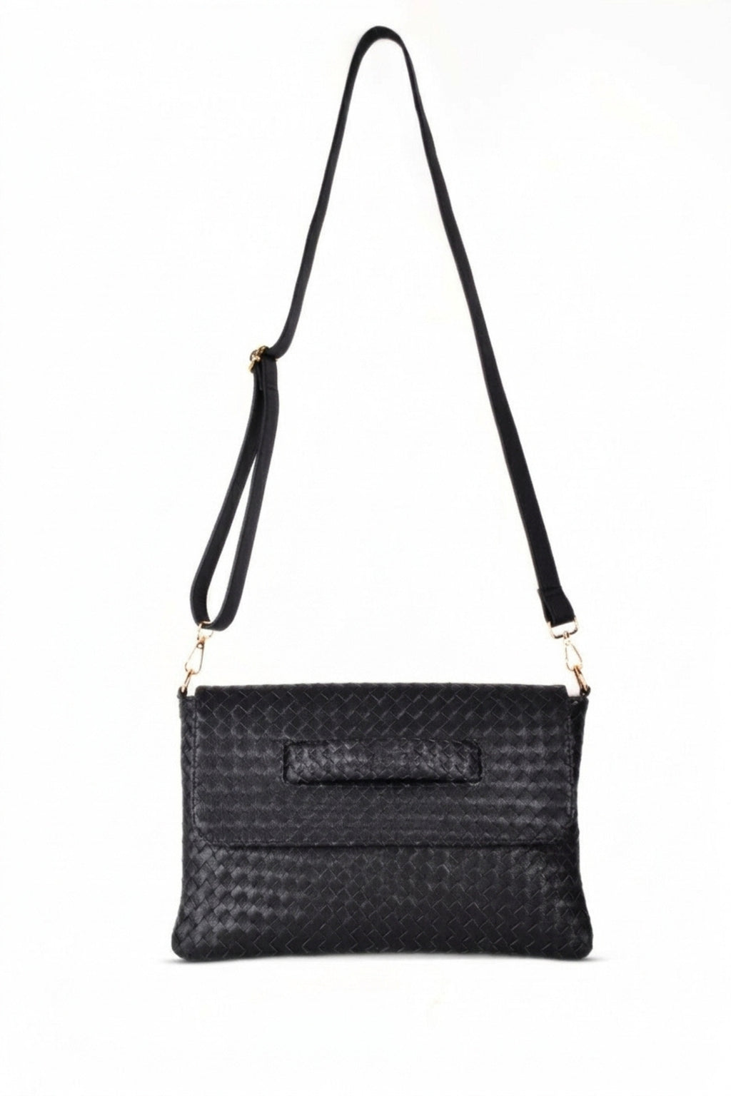Woven Leather Handheld Crossbody Bag