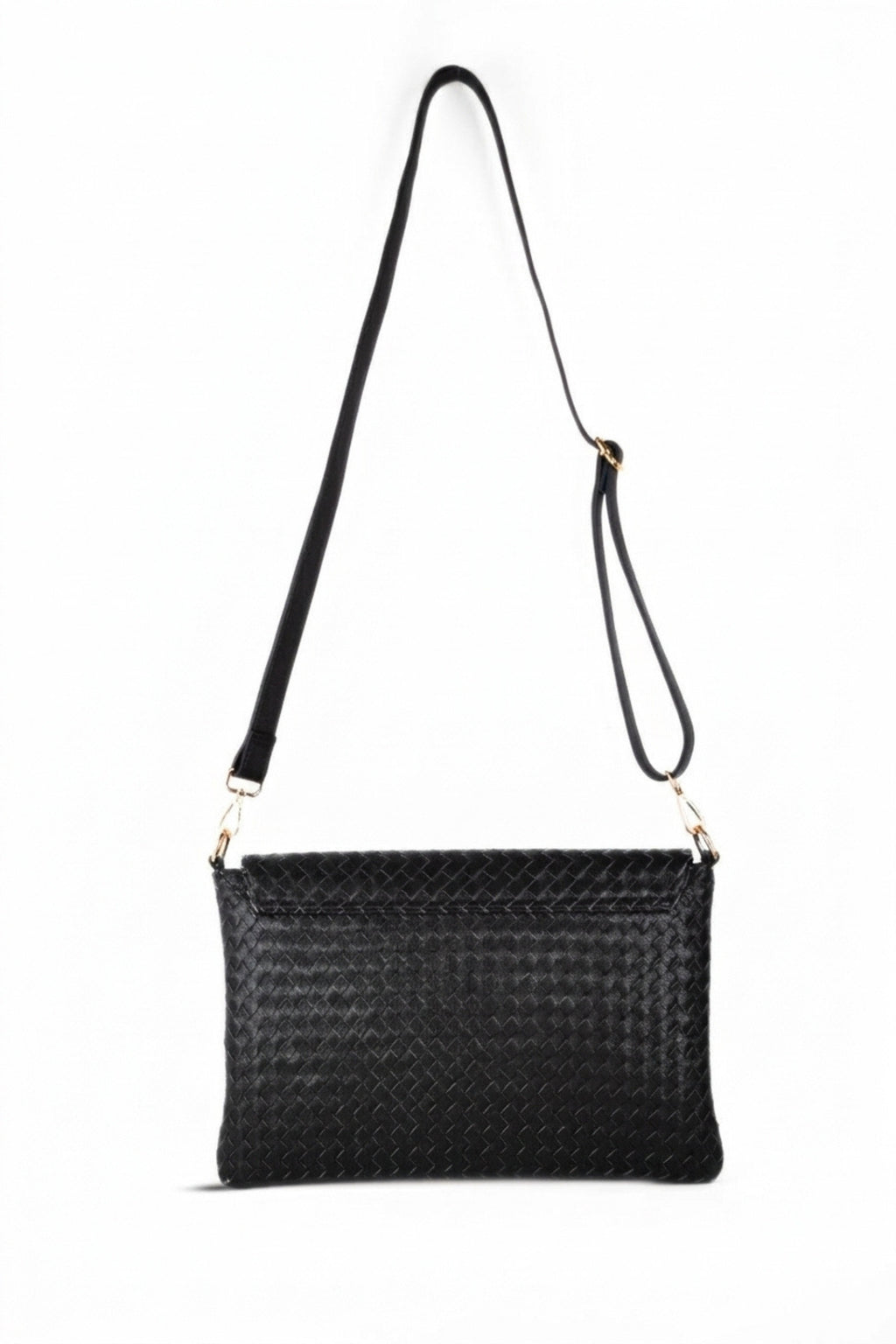 Woven Leather Handheld Crossbody Bag