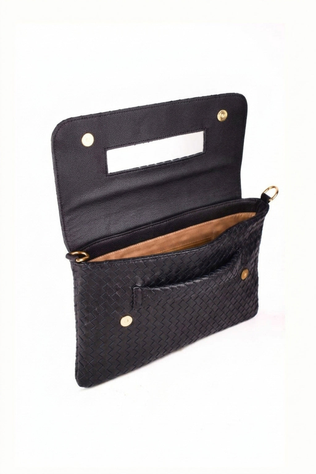 Woven Leather Handheld Crossbody Bag