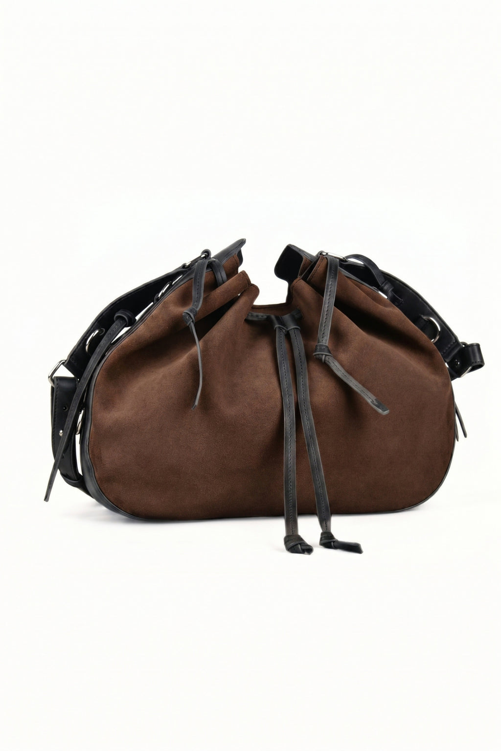 Terra Drawstring Shoulder Bag - Dark Brown