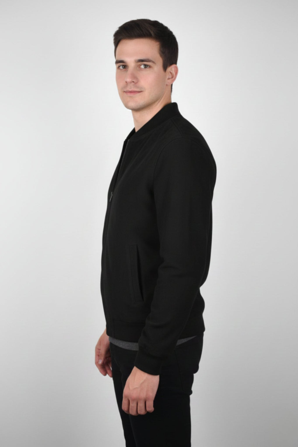 Sienna Regal Leather Bomber - Black - BOB FASHIONJACKET