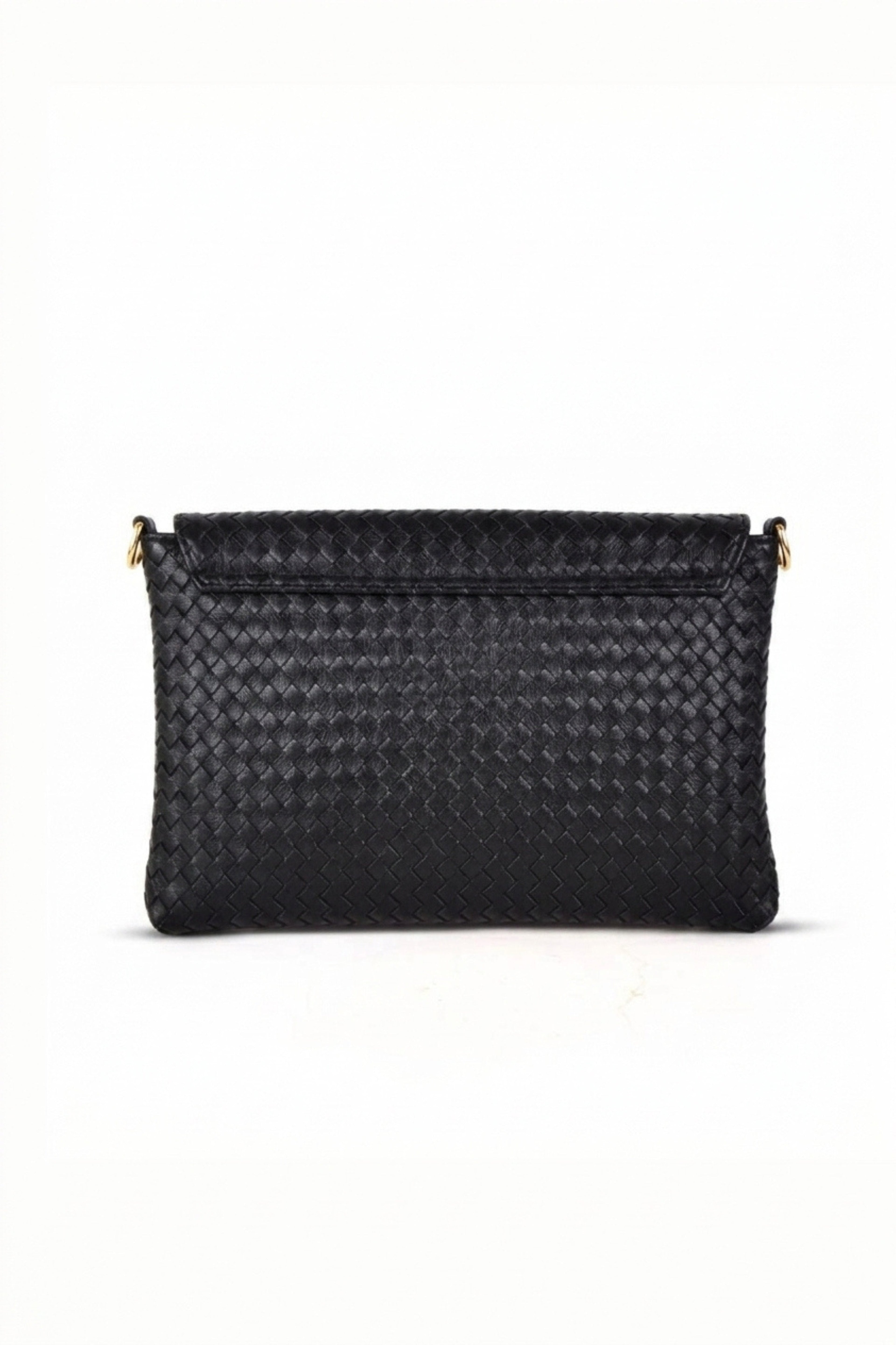 Woven Leather Handheld Crossbody Bag