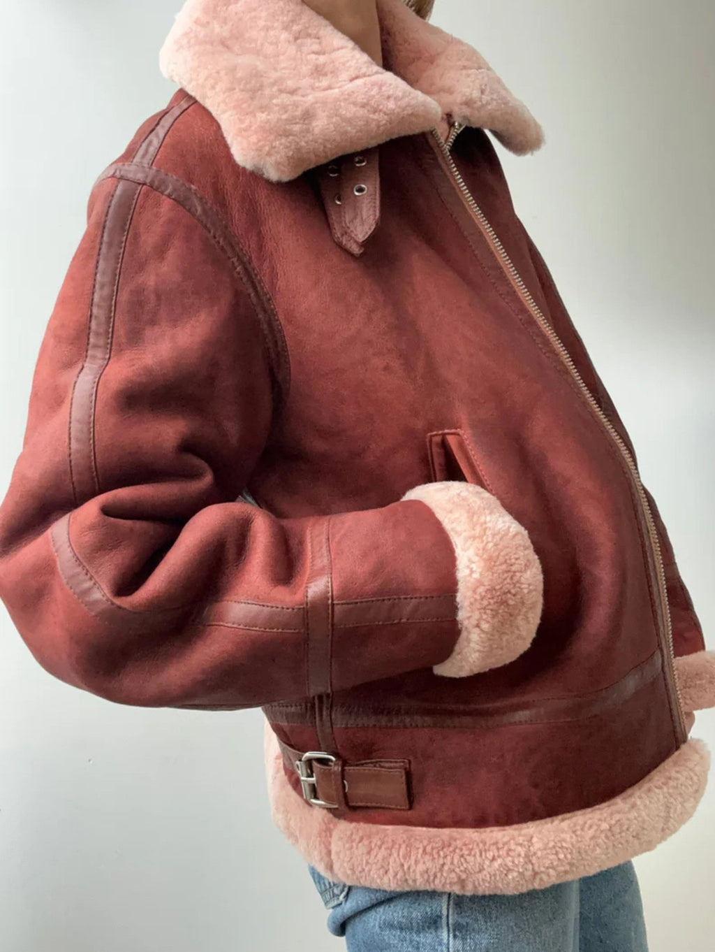 Nordic Valor Shearling Aviator – Rust Edition - BOB FASHIONJACKET