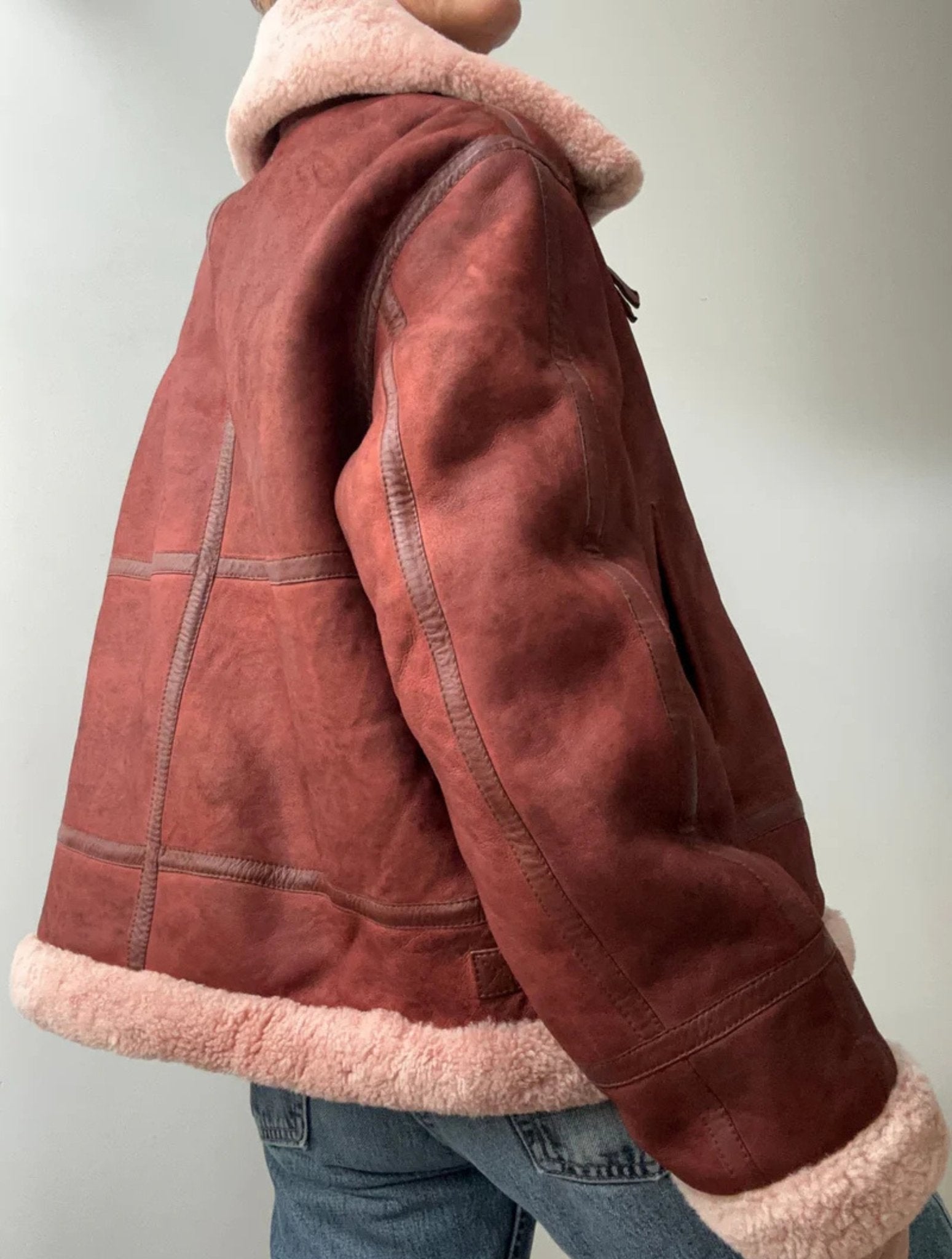 Nordic Valor Shearling Aviator – Rust Edition - BOB FASHIONJACKET