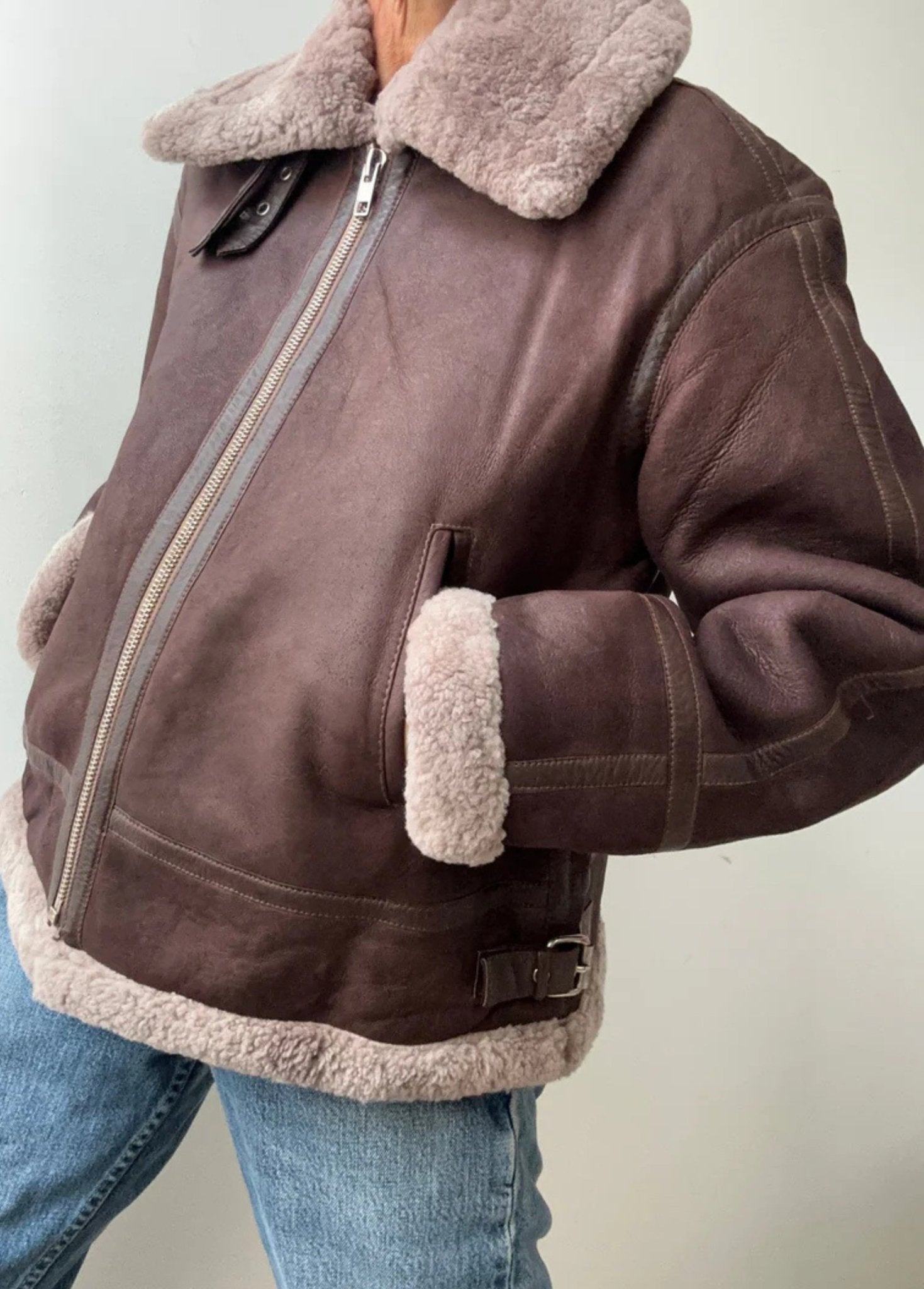 Sierra Ridge Shearling Aviator – Mocha Brown Edition - BOB FASHIONJACKET
