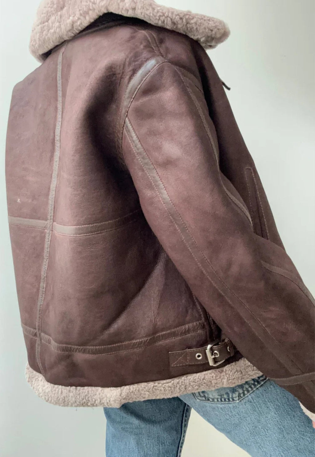 Aspen Aviator Shearling Jacket – Mocha Brown Edition - BOB FASHIONJACKET