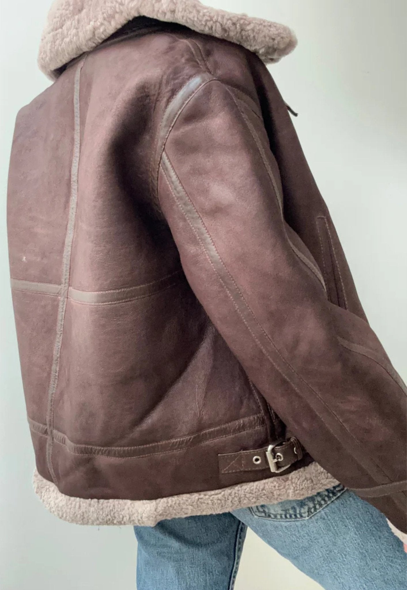 Aspen Aviator Shearling Jacket – Mocha Brown Edition - BOB FASHIONJACKET