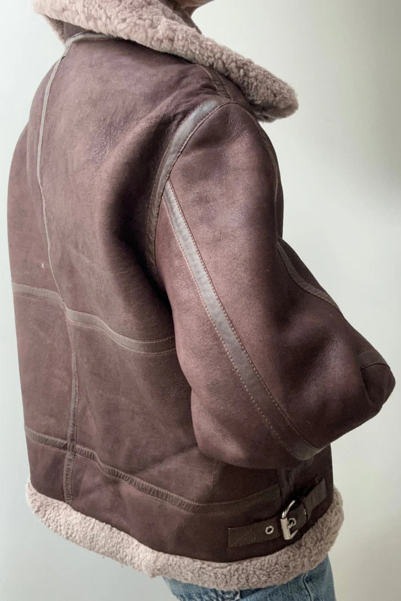 Aspen Aviator Shearling Jacket – Mocha Brown Edition - BOB FASHIONJACKET