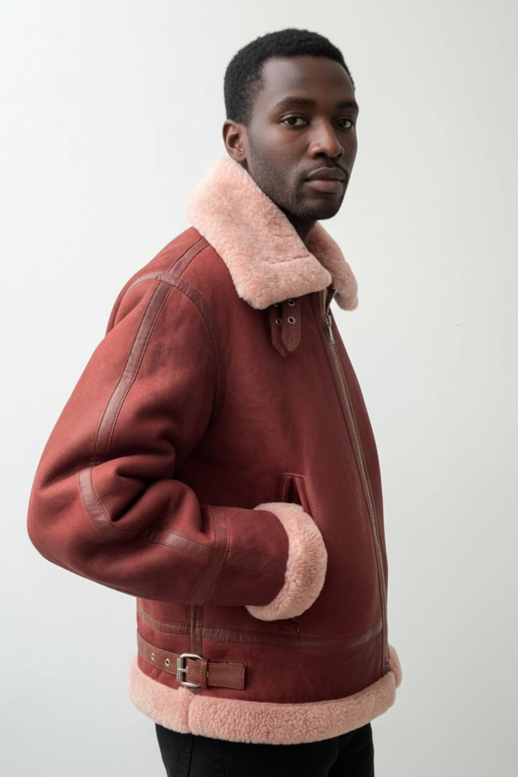 Nordic Valor Shearling Aviator – Rust Edition - BOB FASHIONJACKET