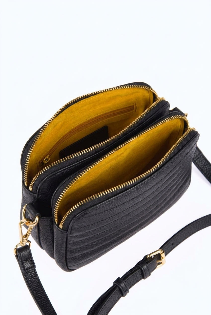 Mila Suede Crossbody Bag - Grained Leather