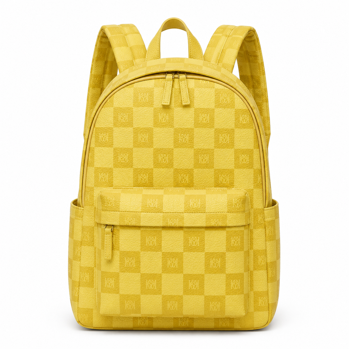 yellow checkered backpack