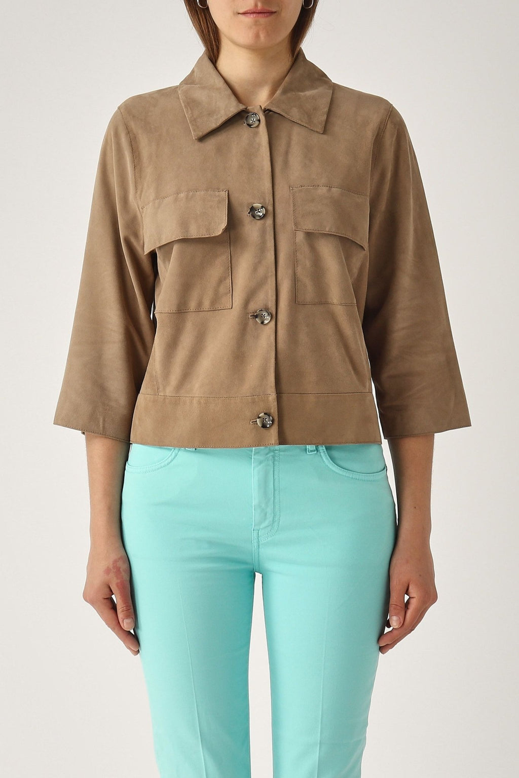 Sahara Suede Shirt - Taupe - BOB FASHIONLeather Shirt
